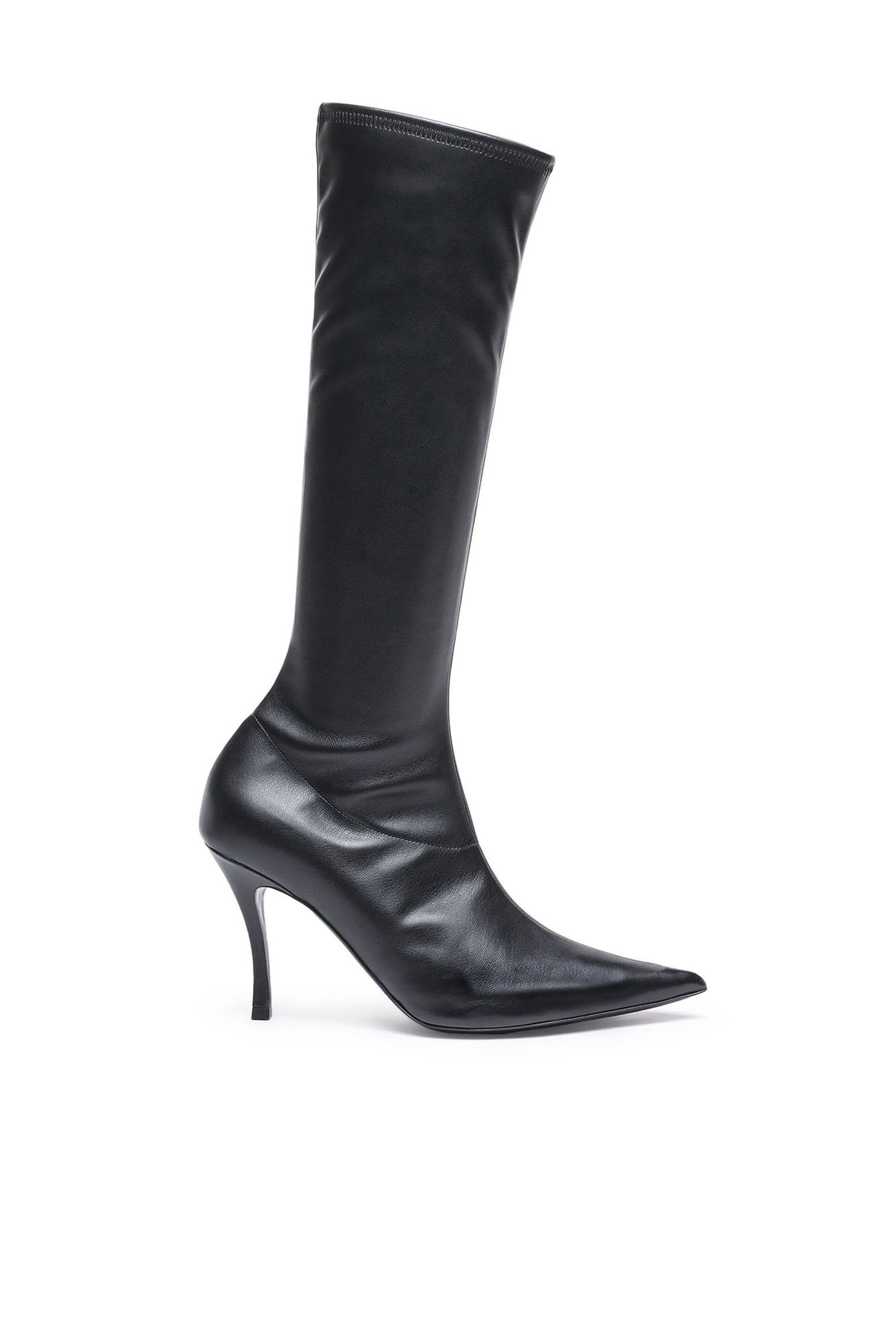 Diesel - D-VENUS KBT, Female's D-Venus Kbt - Knee-high boots in coated stretch fabric in Black - 1
