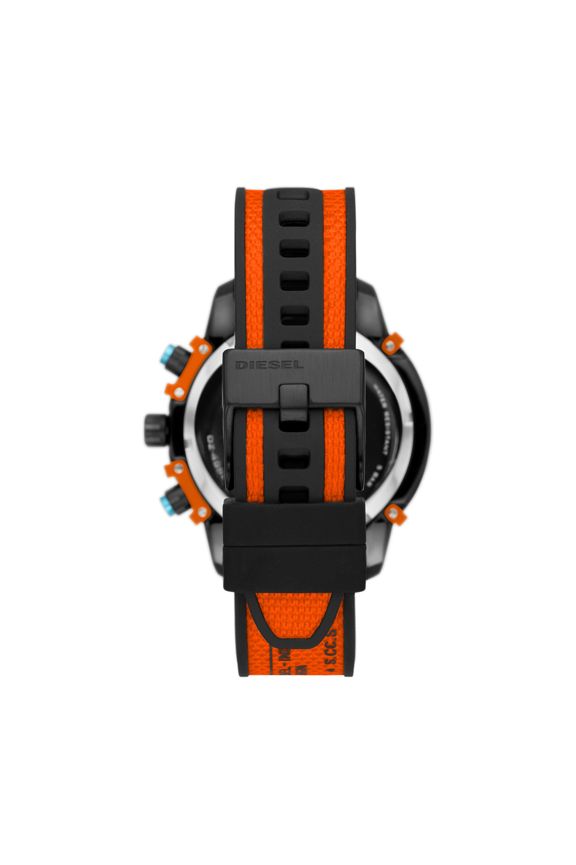 Diesel - DZ4562, Male's Griffed chronograph orange canvas watch in Orange - 2