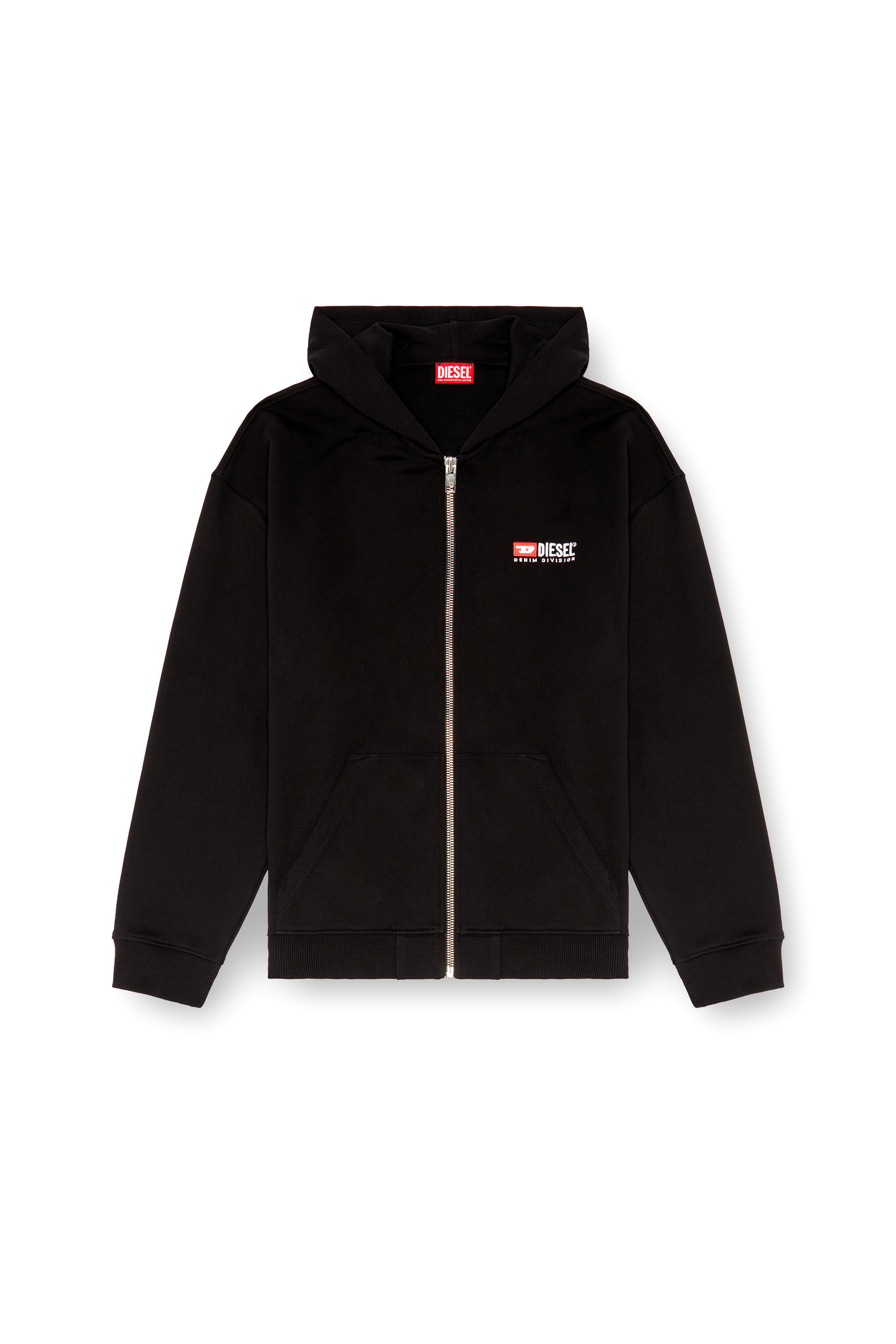 ★送関込み★ Diesel S-Blaxt-Hood-Zip-New Hoodie Men's Zip-up hoodie with Diesel embroidery | Black | Diesel