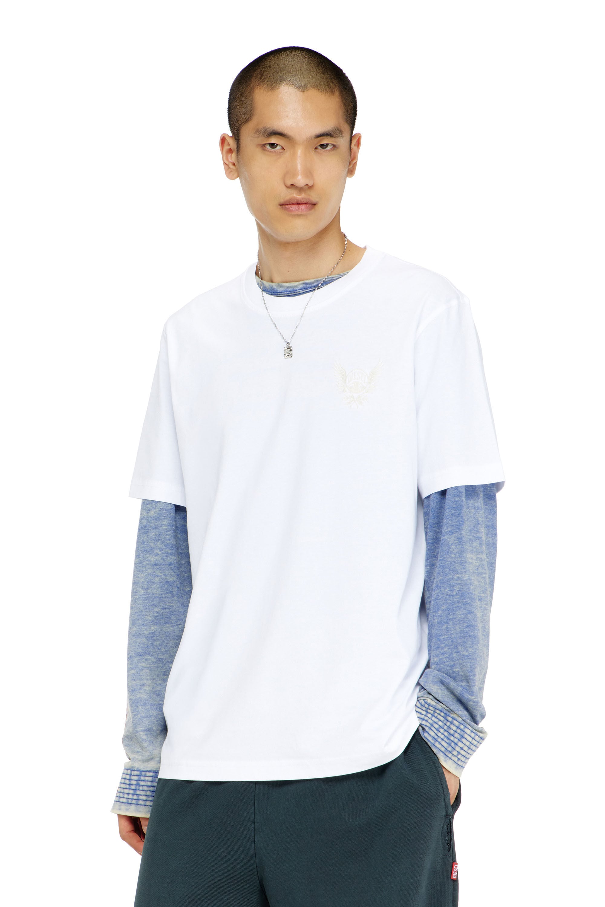 Diesel - T-ADJUST-AA8, Man's Cotton T-shirt with chest logo motif in White - 3
