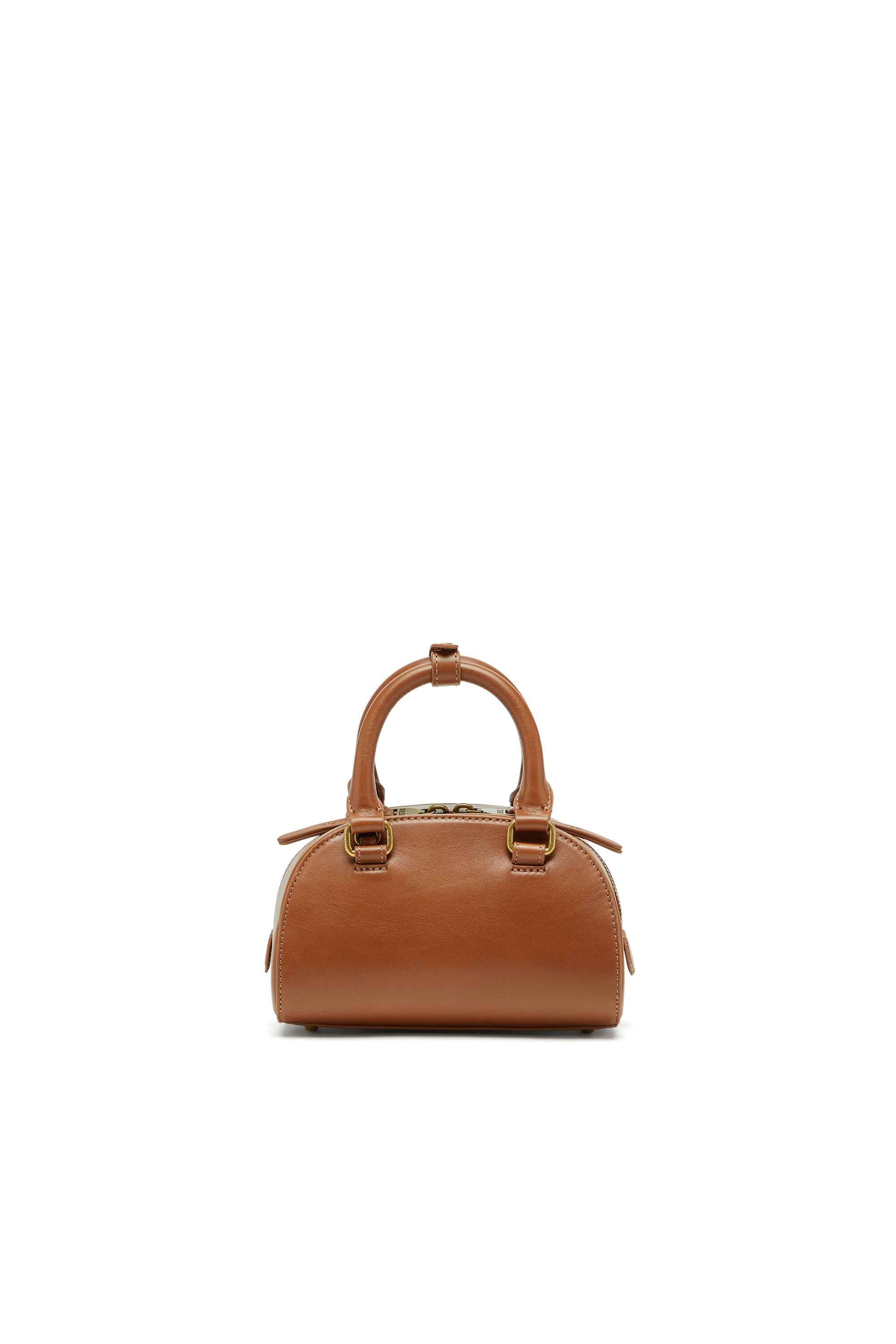 Women's 1DR Dome-Mini bowling bag in pull-up leather | Brown | Diesel