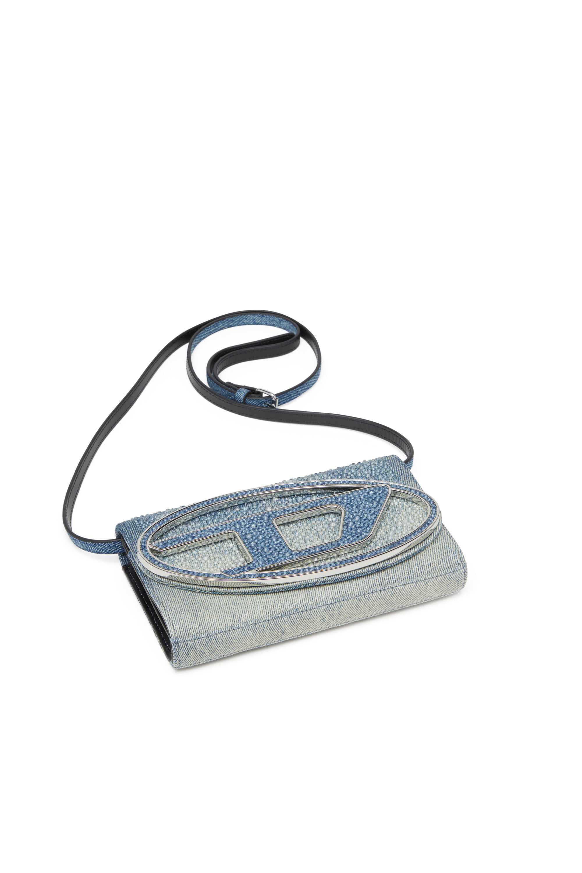 Diesel - 1DR WALLET STRAP, Female's Wallet purse in crystal denim in Blue - 5