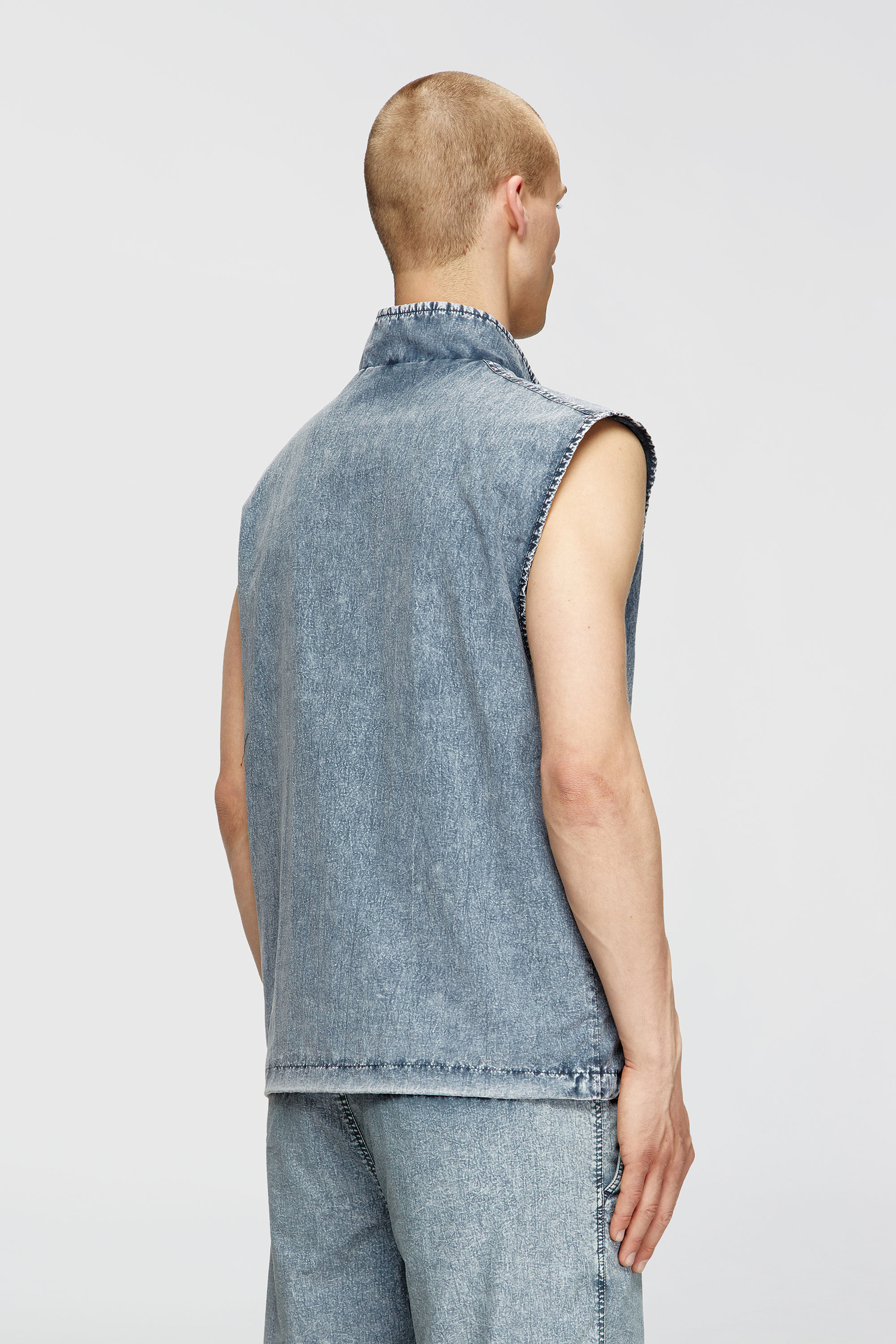 Diesel - J-ERB, Chaleco en taslan de nailon reciclado Hombre in Azul marino - 5