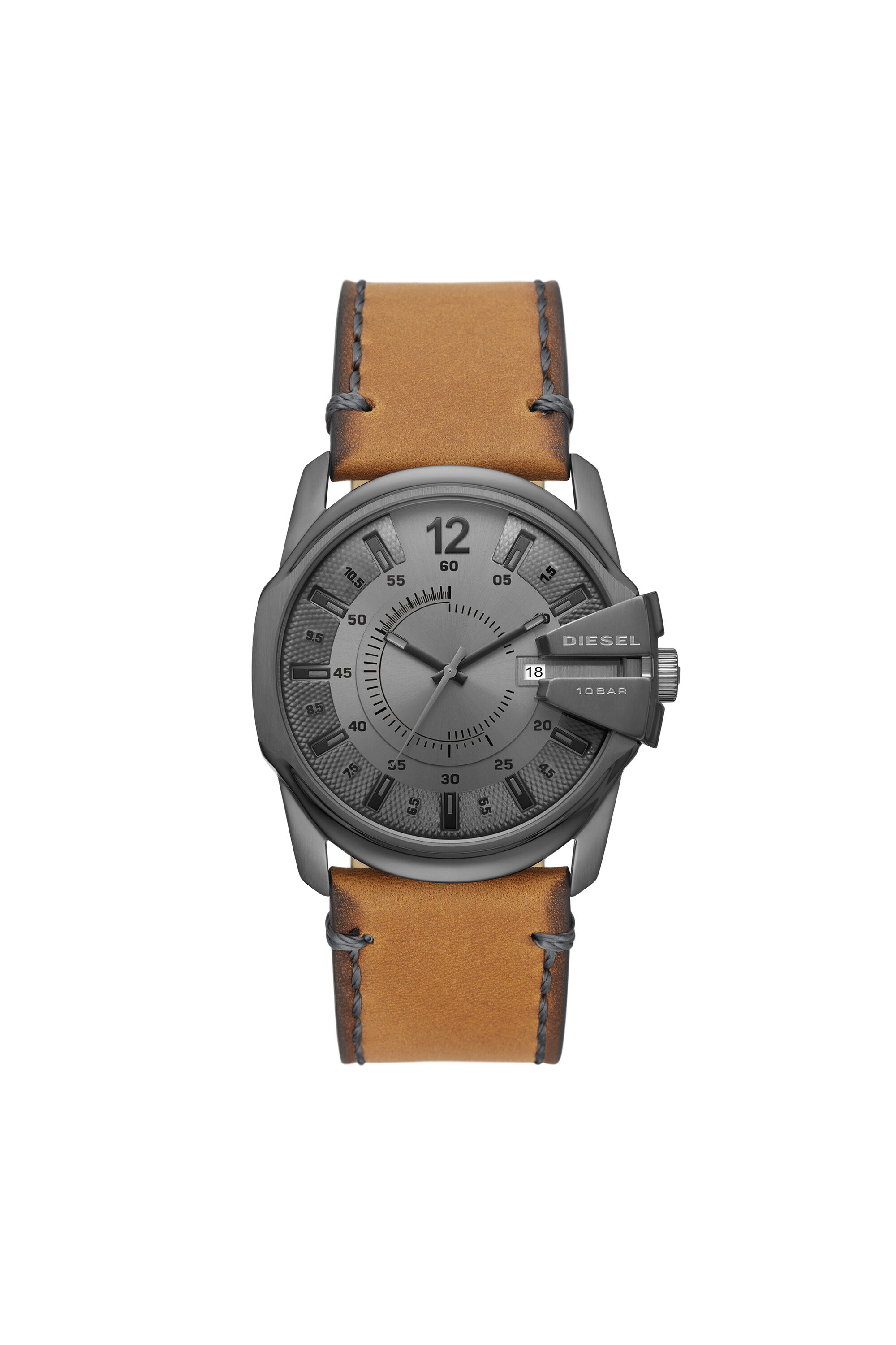 Diesel - DZ1964, Male's Master Chief three-hand brown leather watch in Brown - 1
