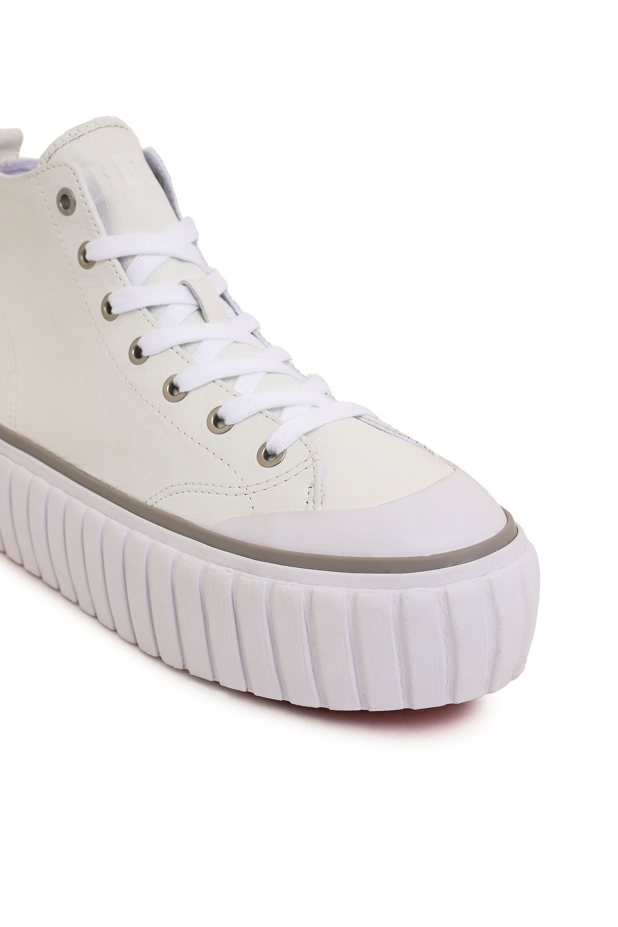 パンデイロ　CONTEMPORANEA S-HANAMI MID X Unisex: High-top platform sneakers in leather