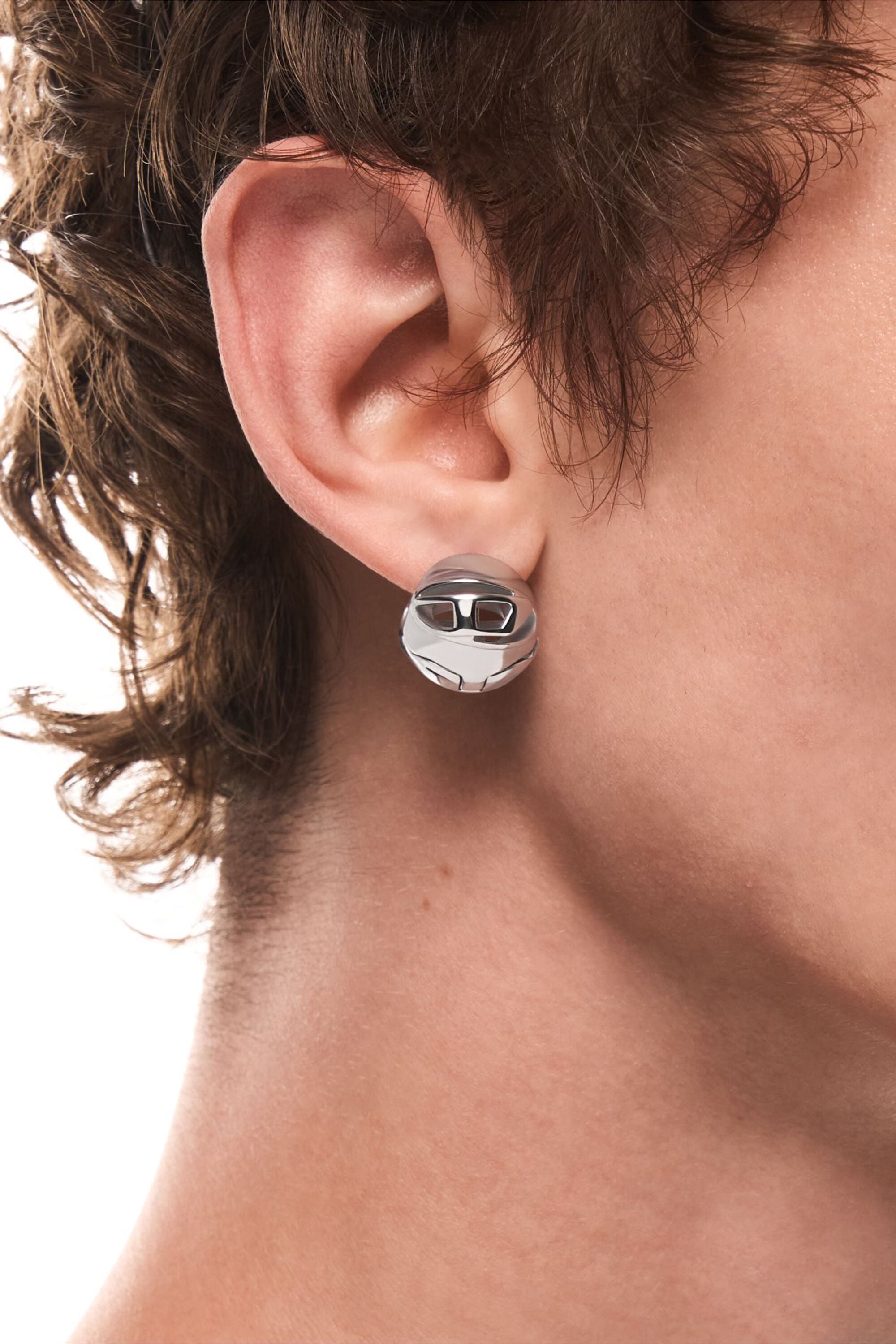 Diesel - DX1718040, Unisex's Stainless Steel Hoop Earring in Silver - 5