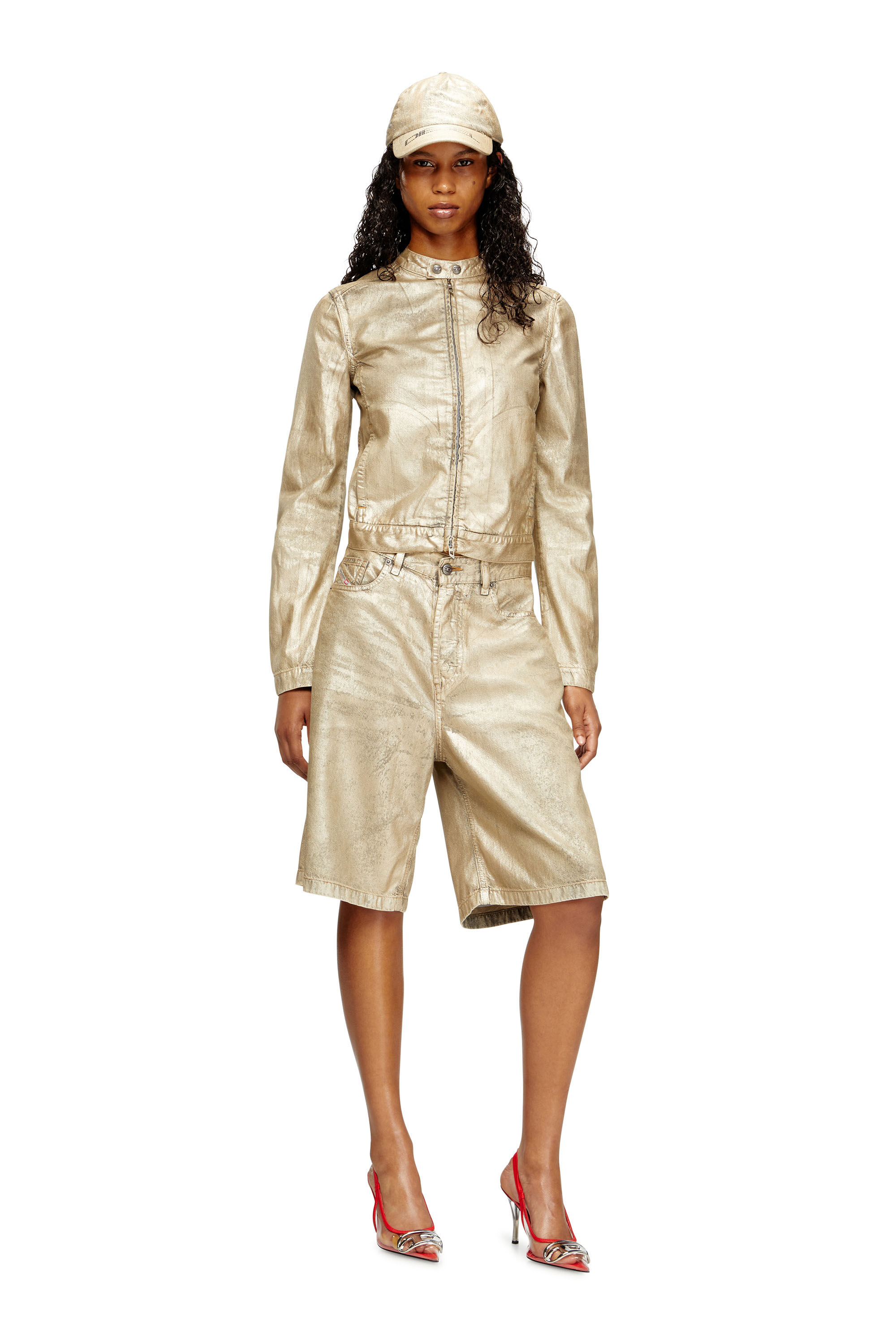 【DIESEL】G-LERA Tweed denim jacket Women's Denim Jackets: Trucker, Biker, Bomber, Trench | Diesel®