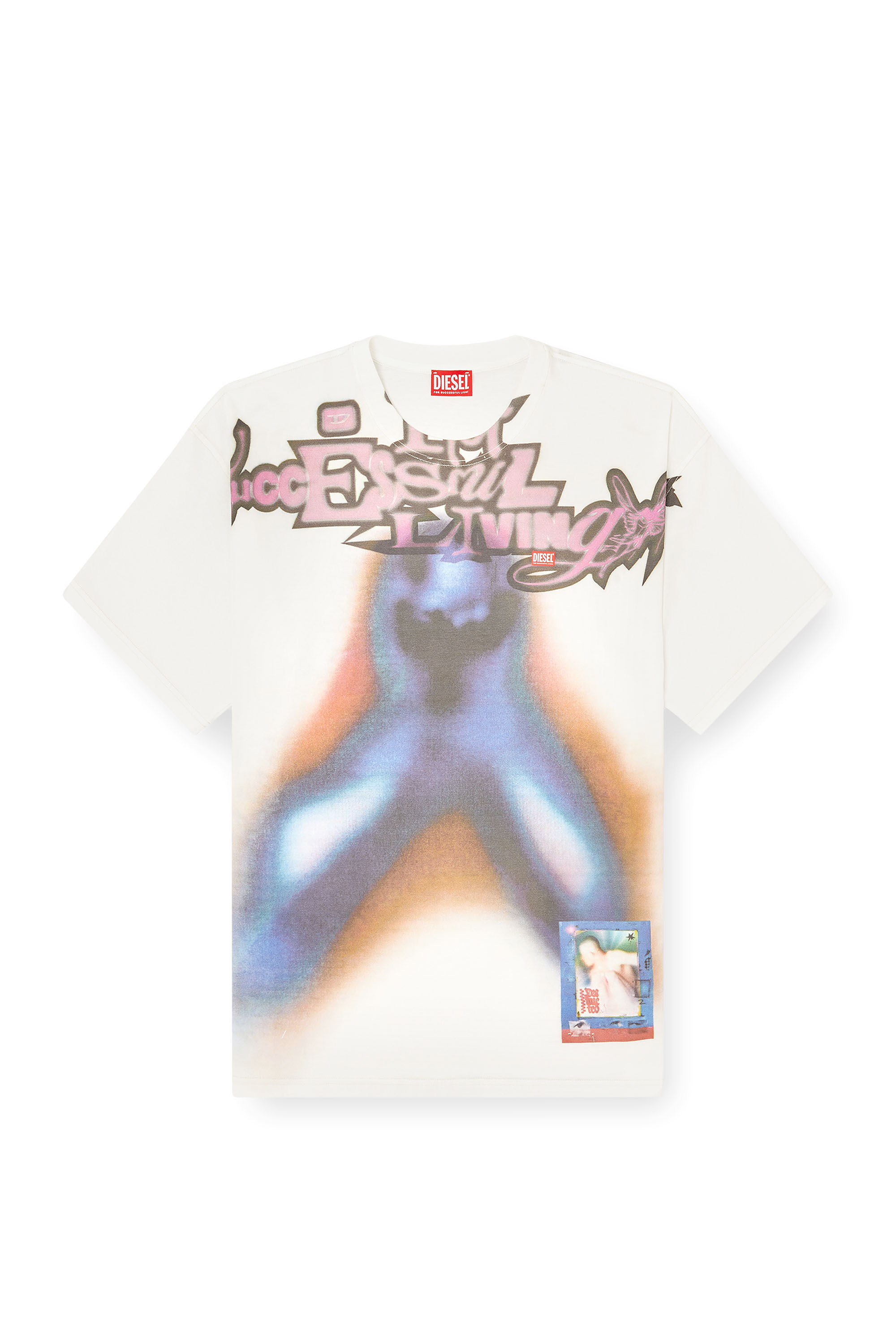 toshページ！ Men's Relaxed cotton T-shirt with digital print | Multicolor | Diesel
