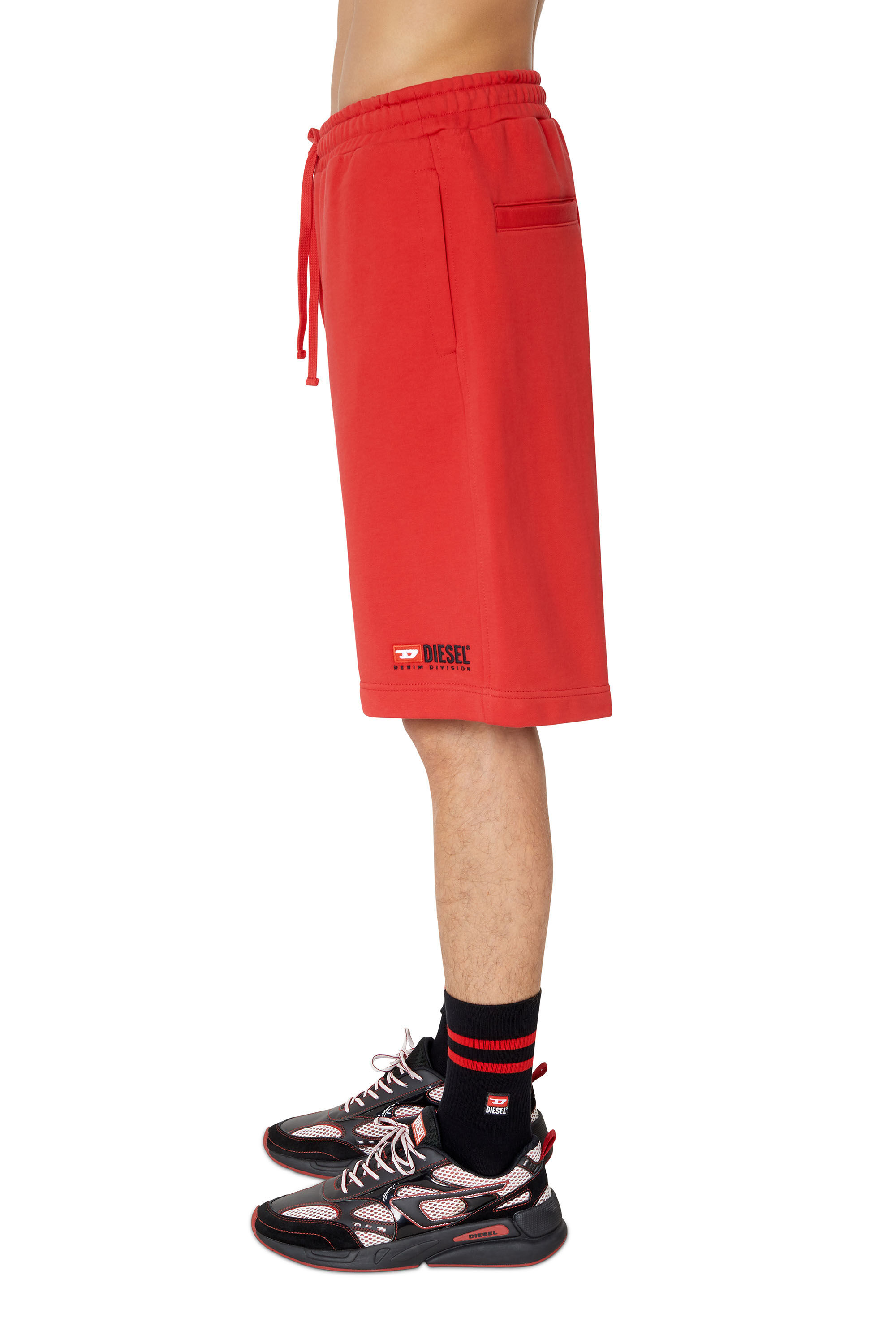 Diesel - P-CROWN-DIV, Man's Sweat shorts with logo embroidery in Red - 6