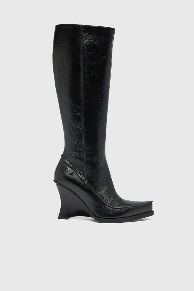 D-Lucette-Knee-high boots in leather by Diesel
