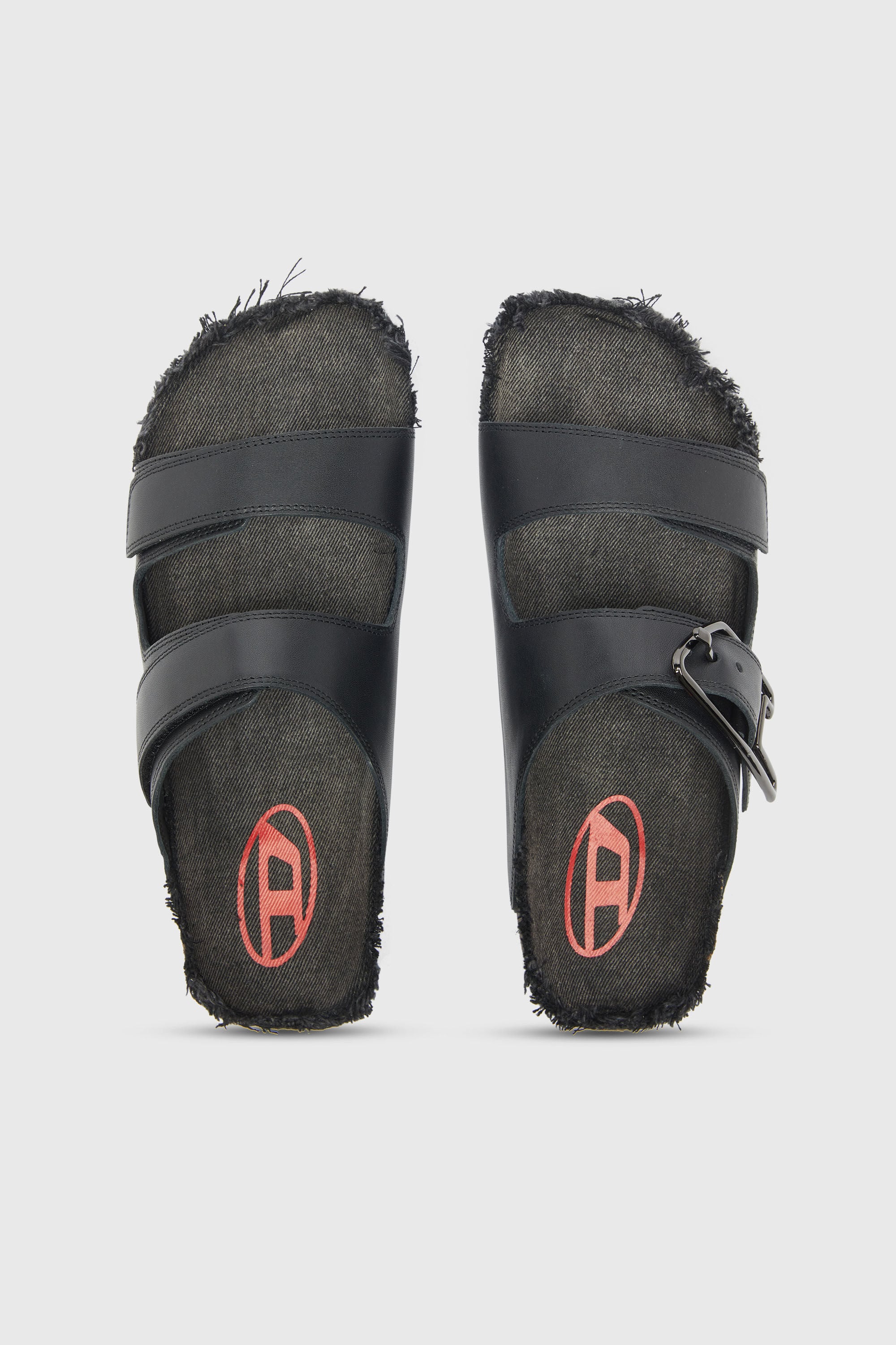 Diesel - D-WOODSTOCK D SANDAL, D-Woodstock - Sandalia de piel con plantilla de corcho Hombre in Negro - 4