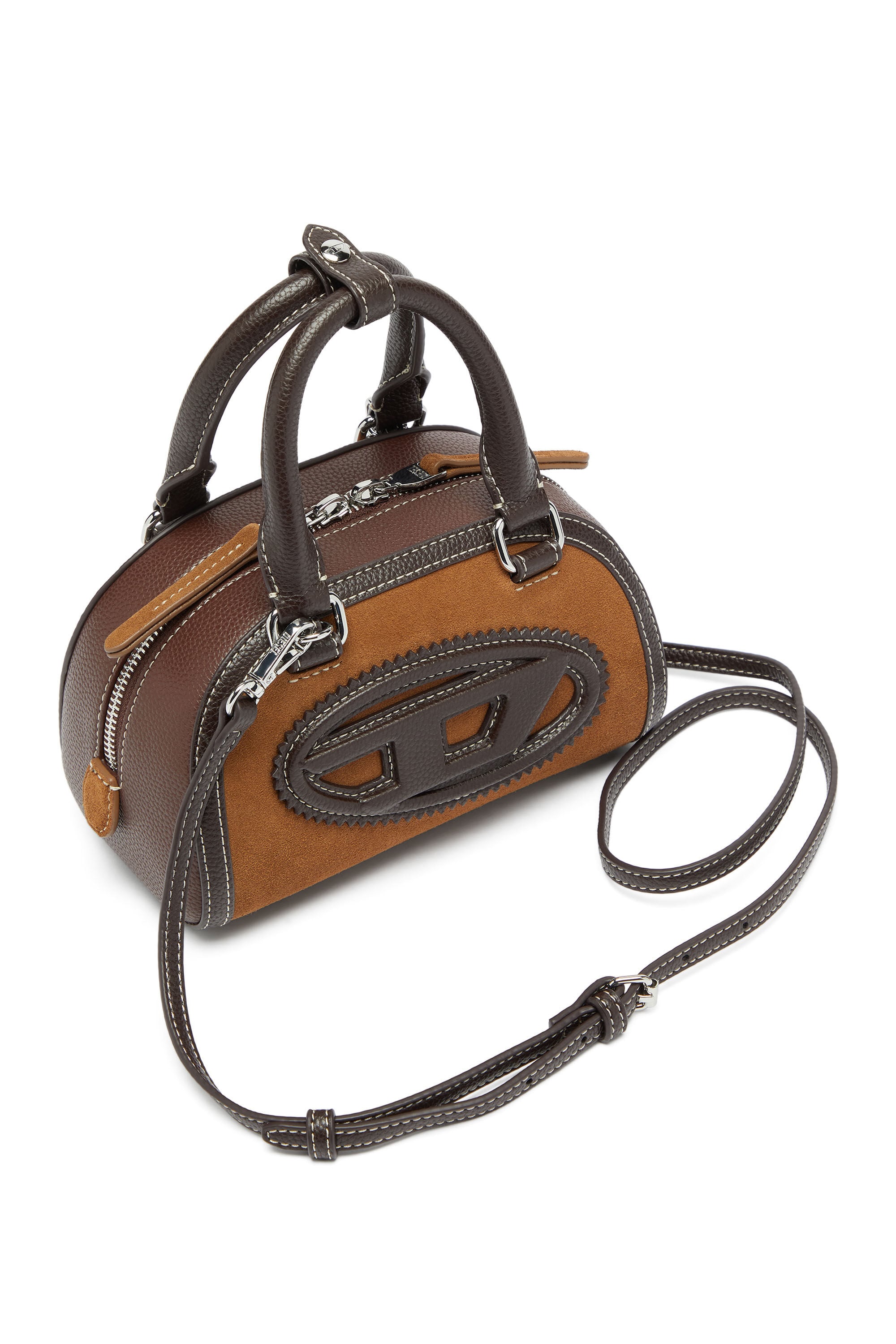 Women's 1DR Dome - Small bowling bag in suede and grainy PU