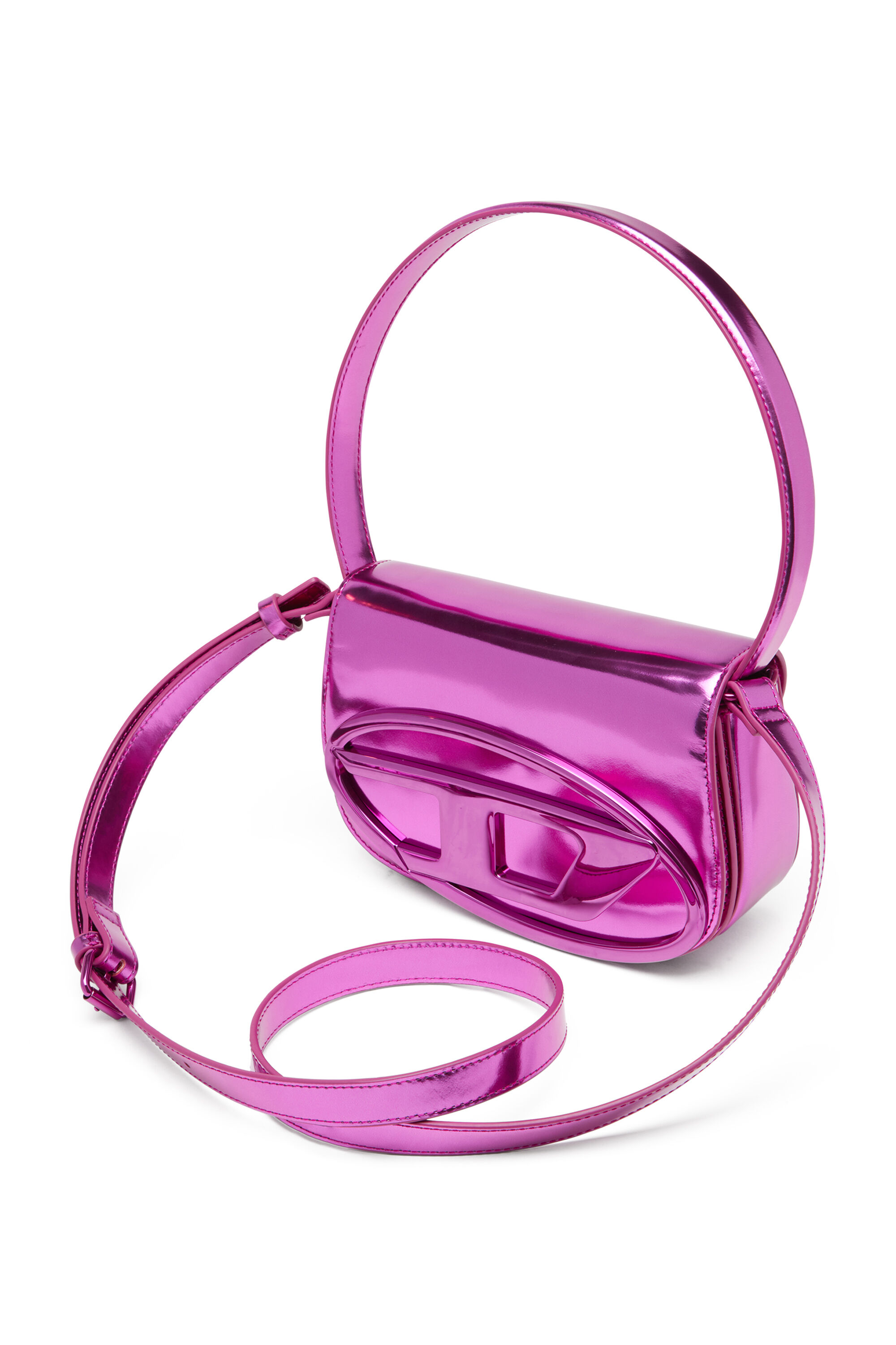 Diesel - 1DR, 1DR-Sac iconique à bandoulière en cuir effet miroir Femme in Rose - 5