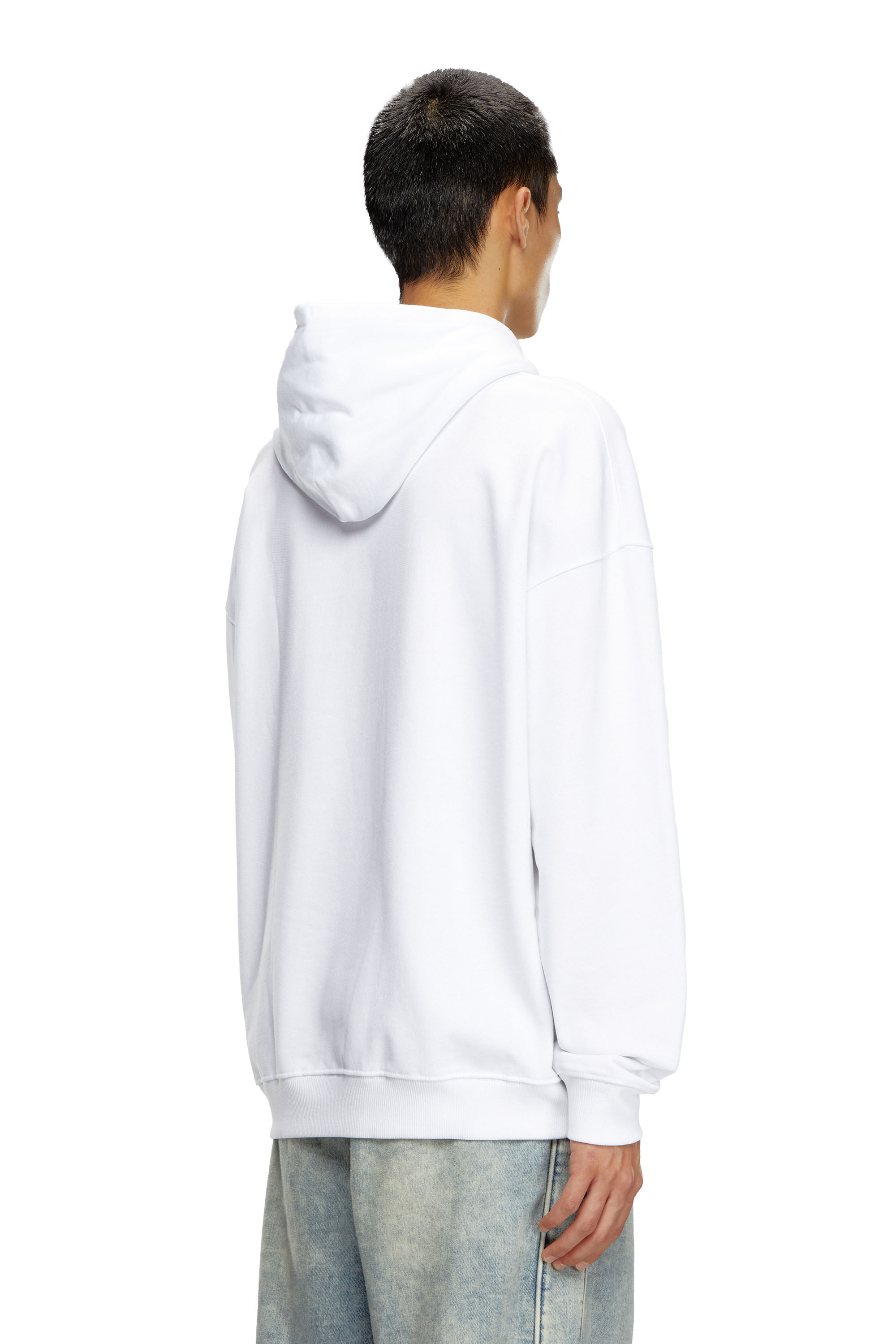 Diesel - S-UMMER-BIGOVAL, Male's Hoodie with embossed logo in White - 4
