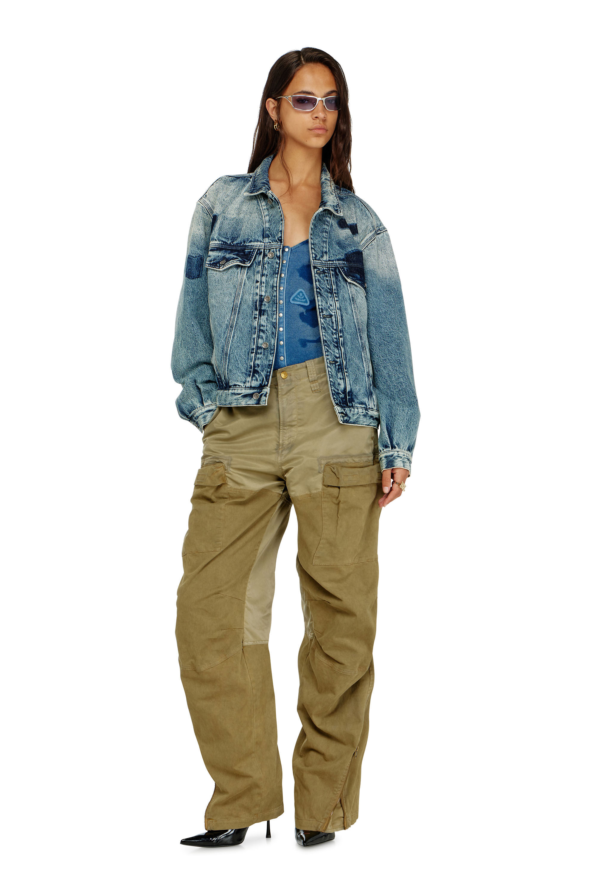 Diesel - T-LEY-AA1, Female's Bodysuit in ribbed jersey with shadow-patch effects in null - 1