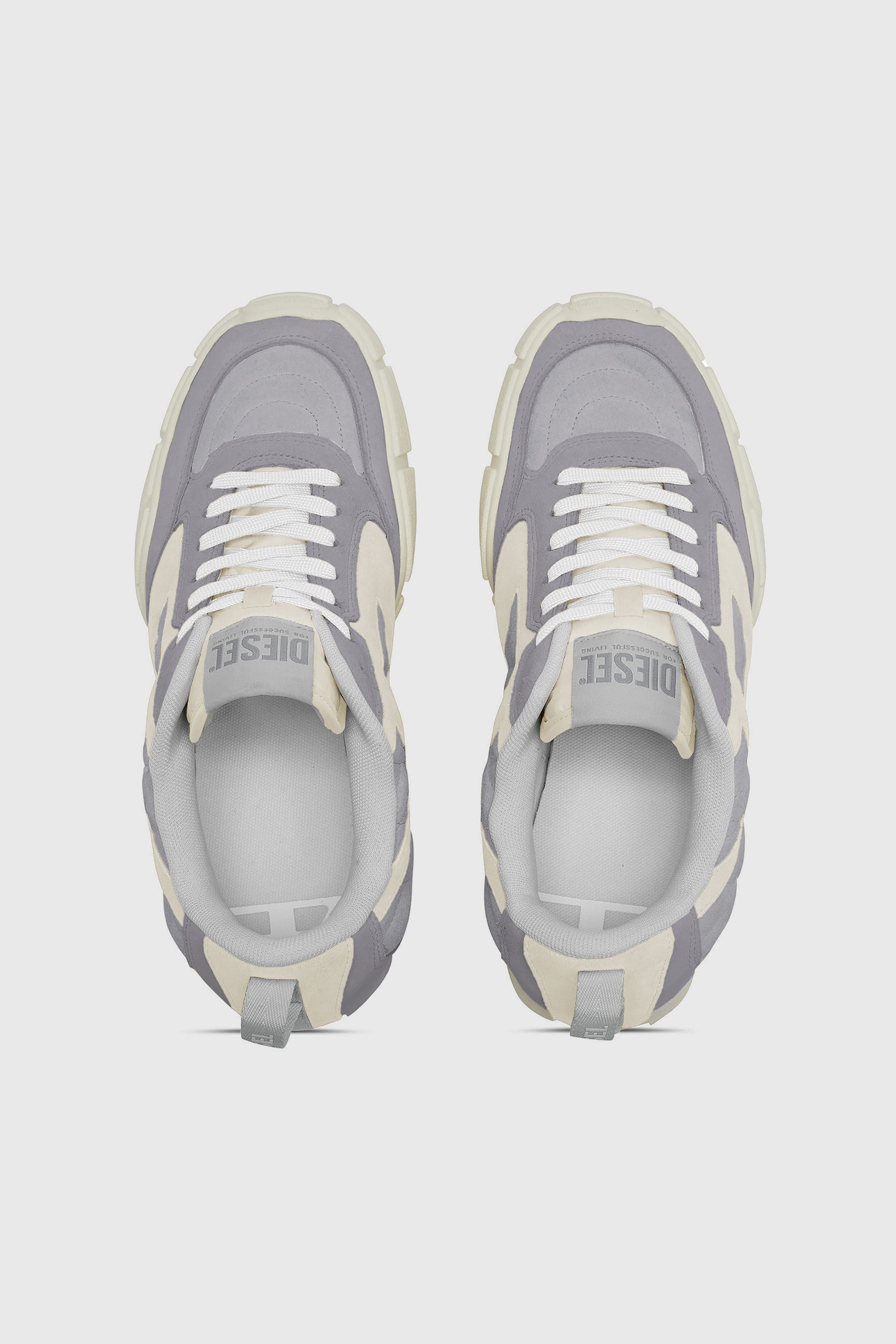 Diesel - S-PAGODHA LOW, S-Pagodha-Zapatillas de gamuza acolchada con dise&ntilde;o Hombre in Gris - 4