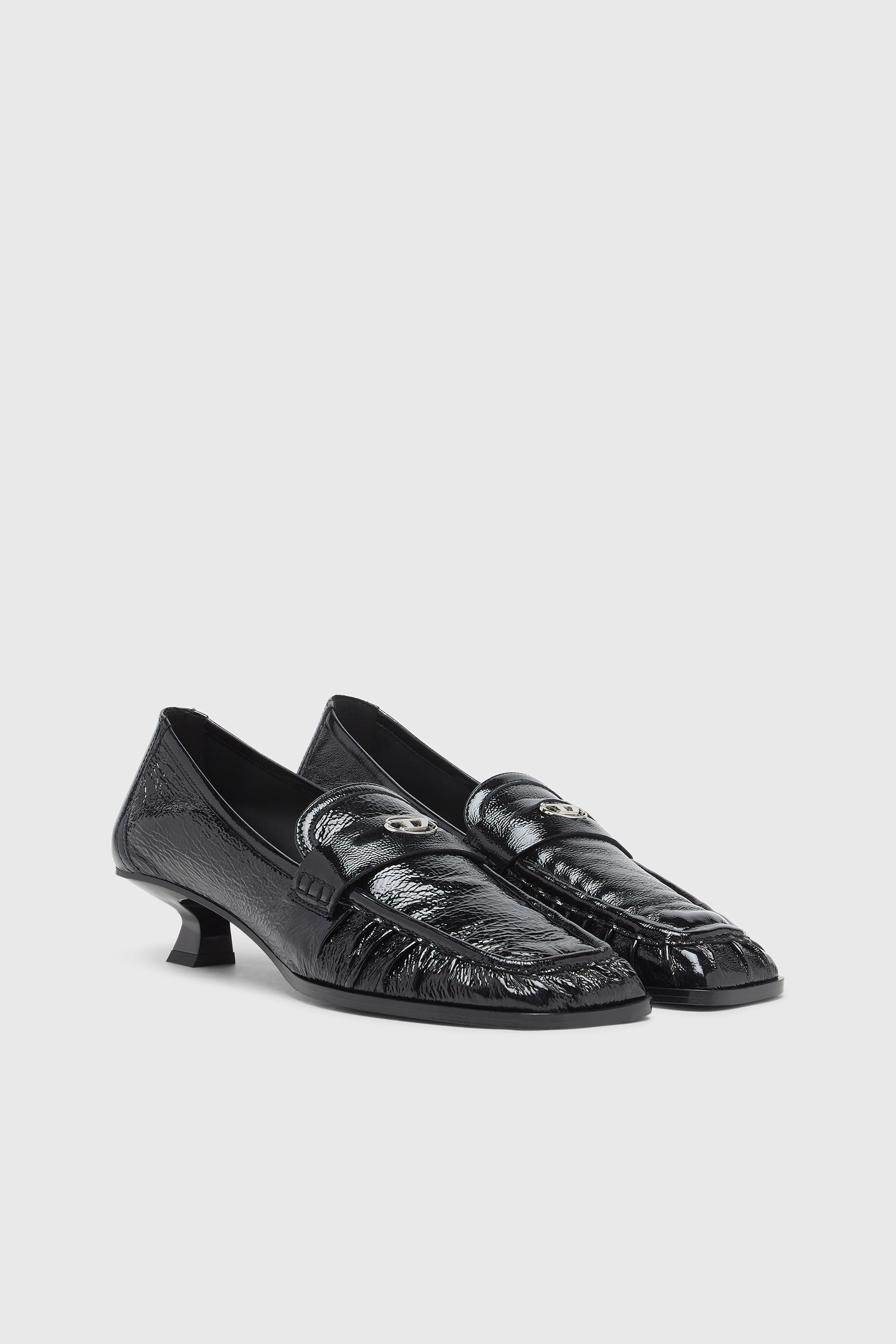 DIESEL ローファー D-AMBER MOC 30 Women's D-Amber-Penny loafers in naplak leather | Black | Diesel CA