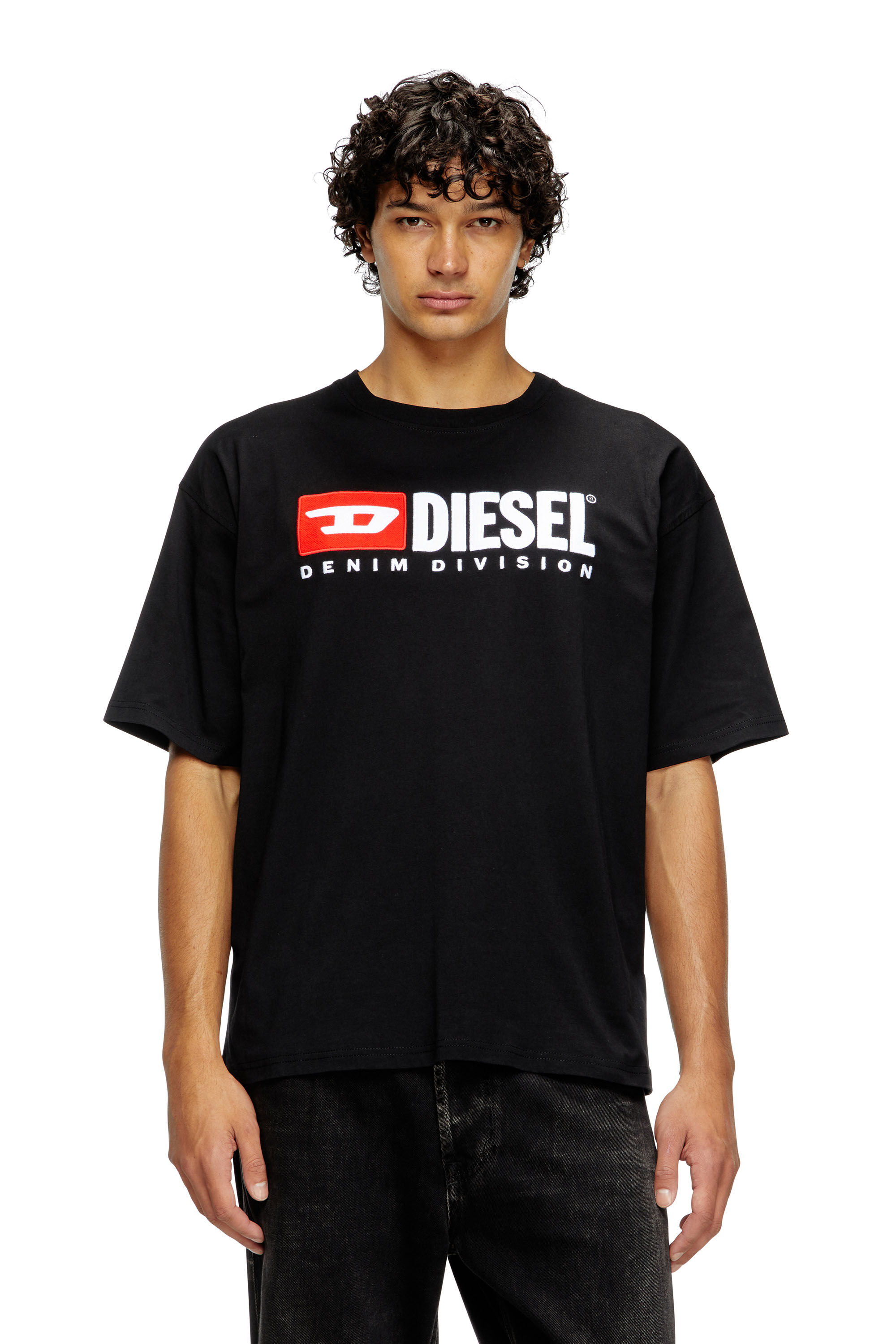 DIESEL　T-BOXT-DIV　A14943　Tシャツ　XL　ロゴ　ブラック Men's T-shirt with Diesel patch logo | Black | Diesel