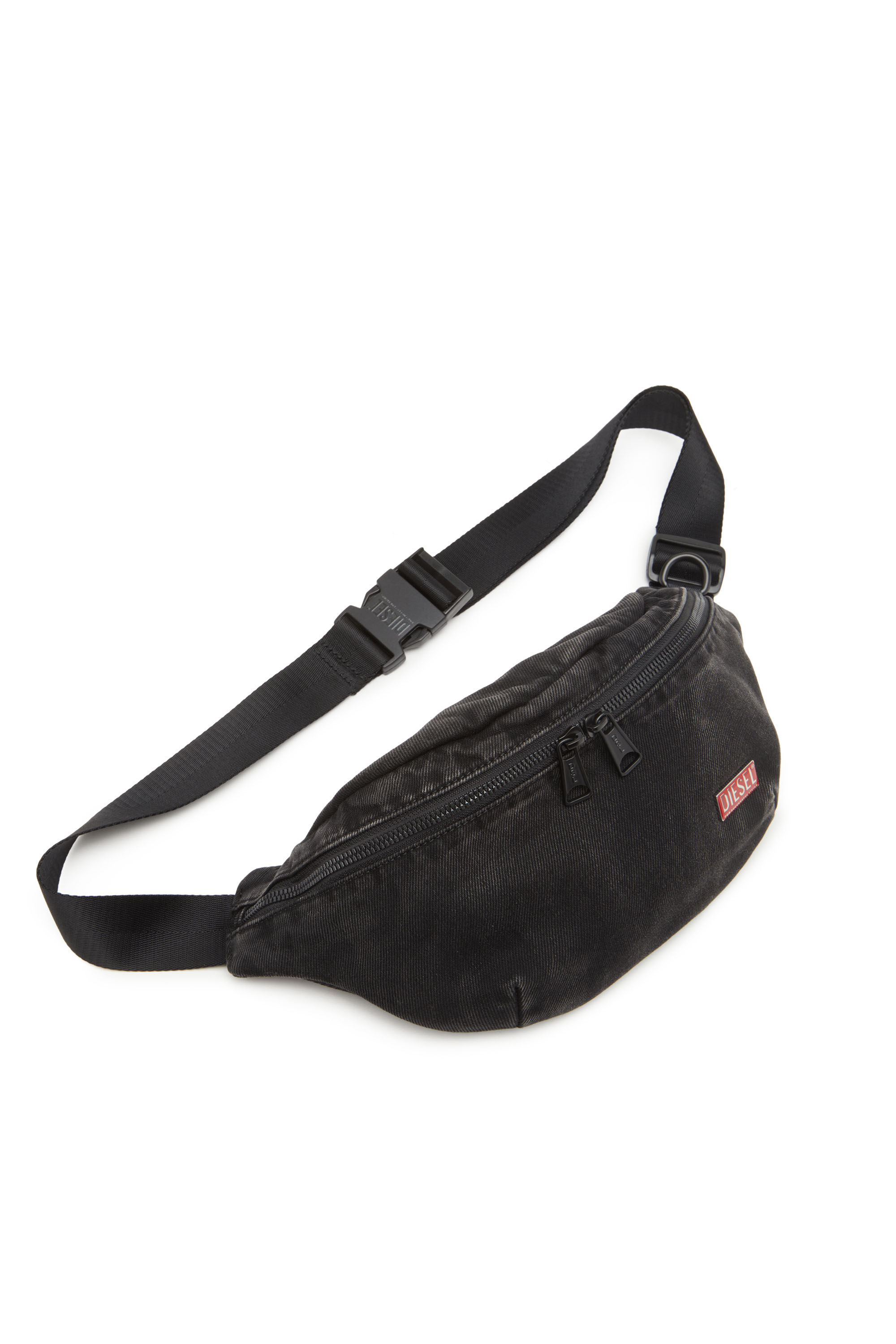 Diesel - UTLT BELTBAG, Male's Utlt Beltbag-Belt bag in cloudy-effect denim in Black - 5