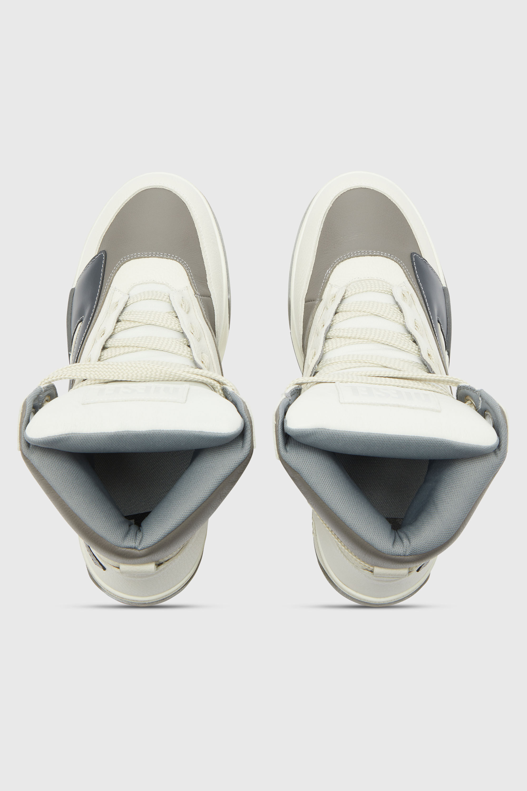 Men's S-D-Ollie - High-top leather sneakers with D logo | White