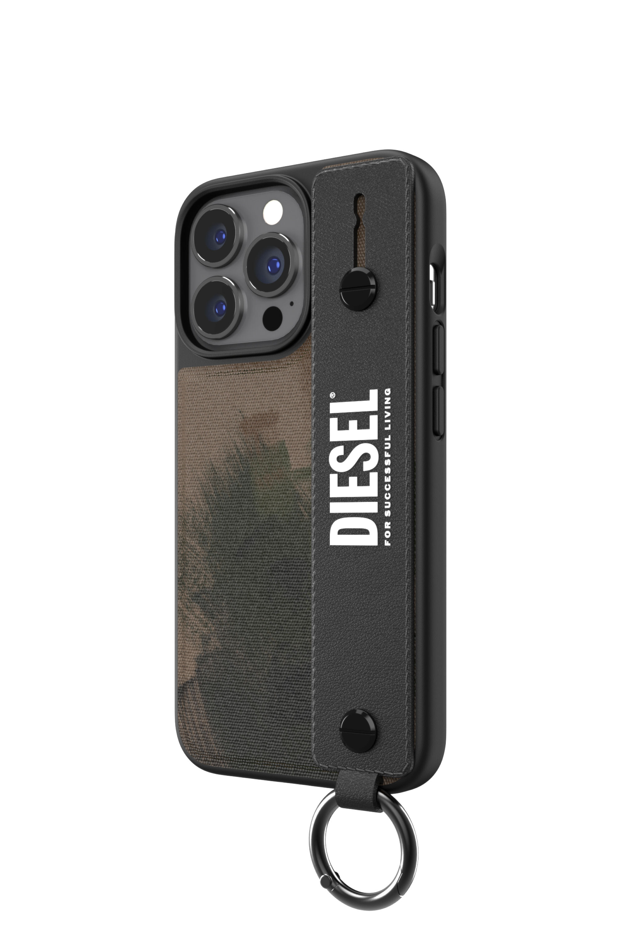 Diesel - 47180 HANDSTRAP CASE, Coque avec bande rétractable pur iPhone 13/13 Pro Mixte in Vert - 4