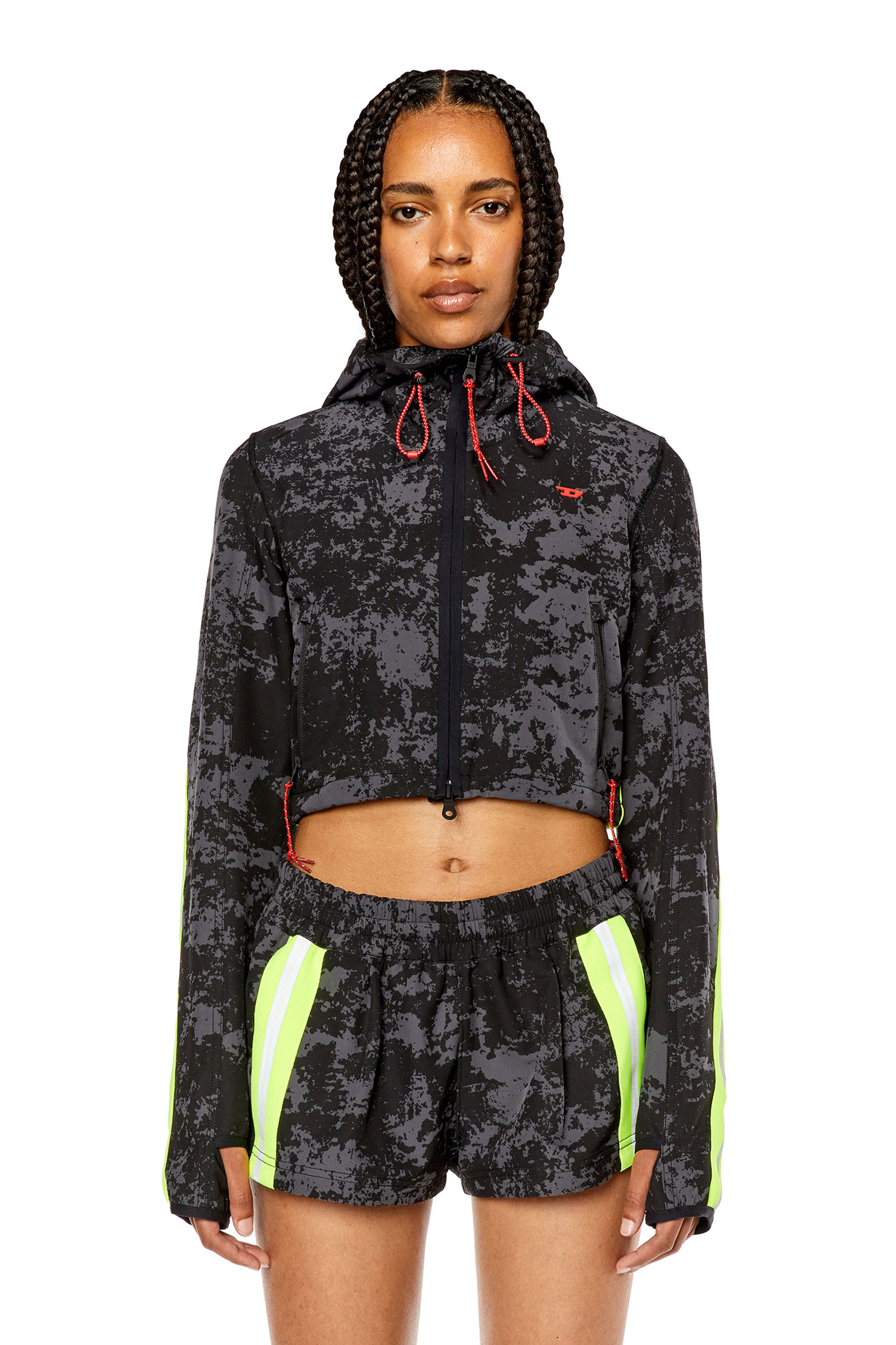 Diesel - AWWT-CYNTHIA-WT40, Leggings en canal&eacute; para un soporte ligero Mujer in Negro - 3