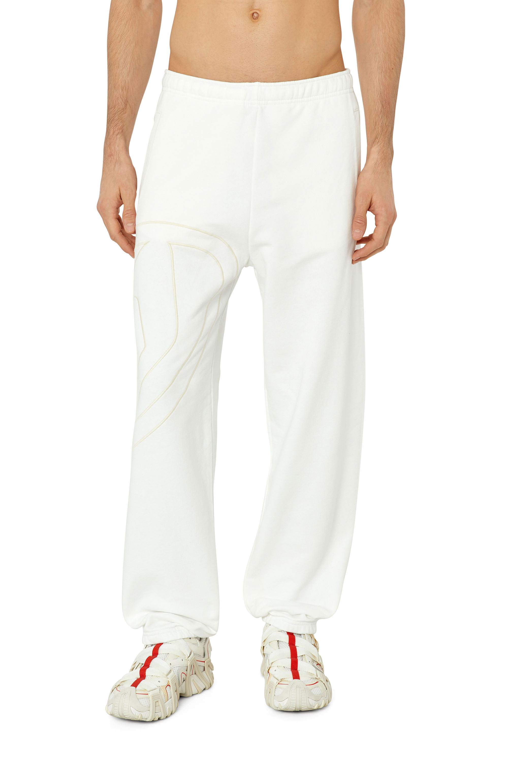 Diesel - P-MARKY-MEGOVAL, Male's Sweatpants with maxi D logo in White - 3