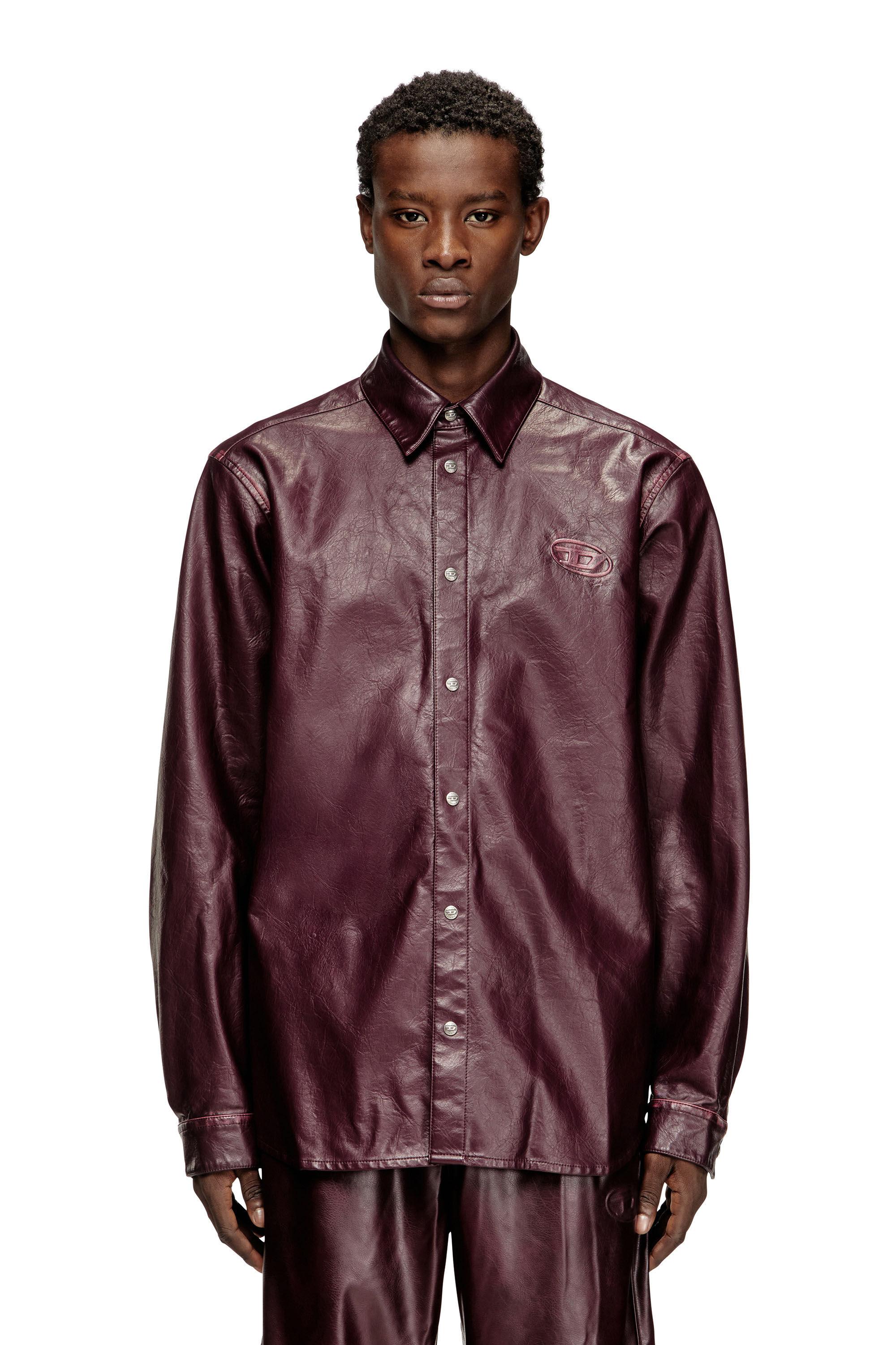 Men's Shirt with logo in burgundy | Red | Diesel