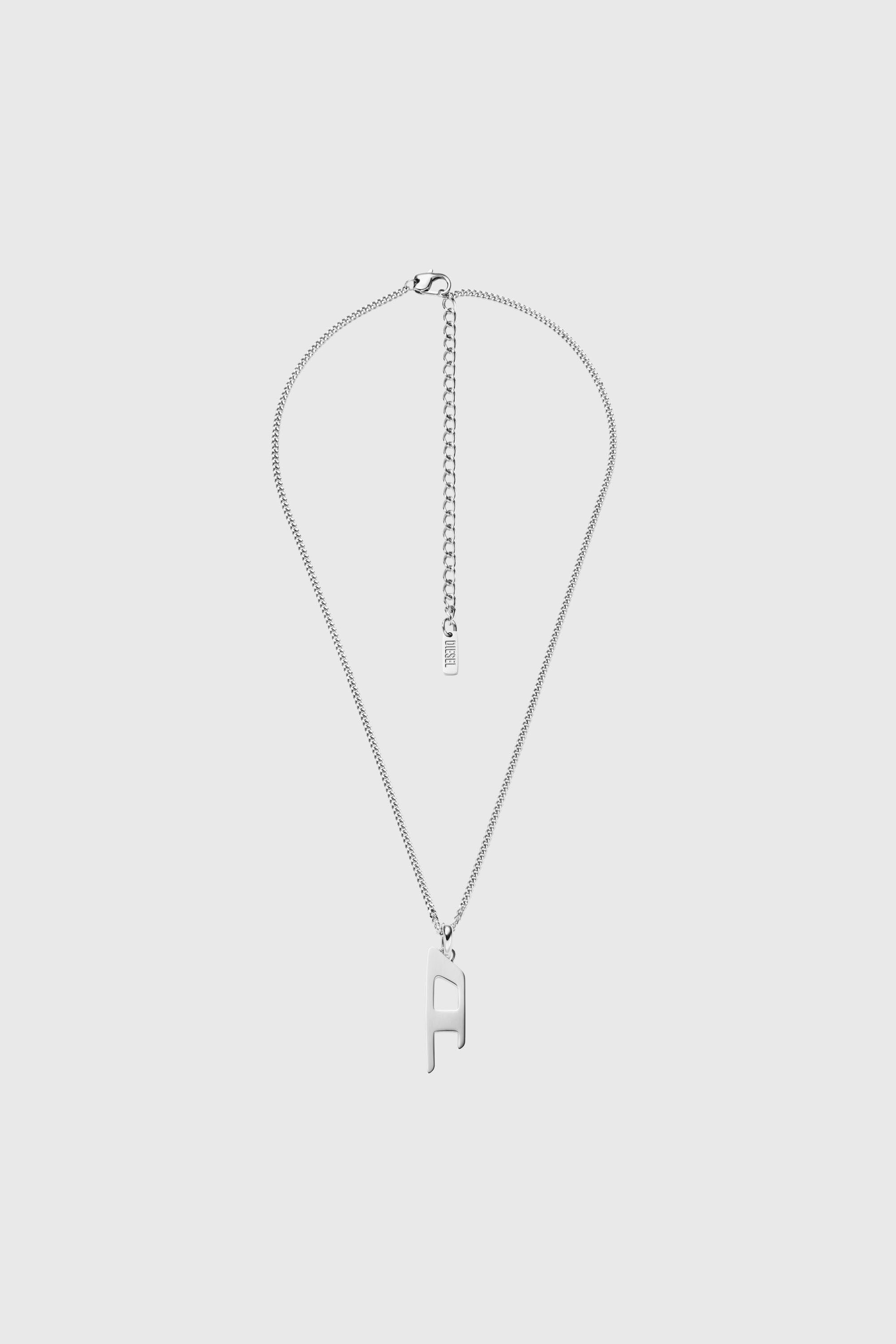 DIESEL チェーンネックレス シルバー DX162500DJW Women's Stainless steel d logo pendant necklace | Silver | Diesel