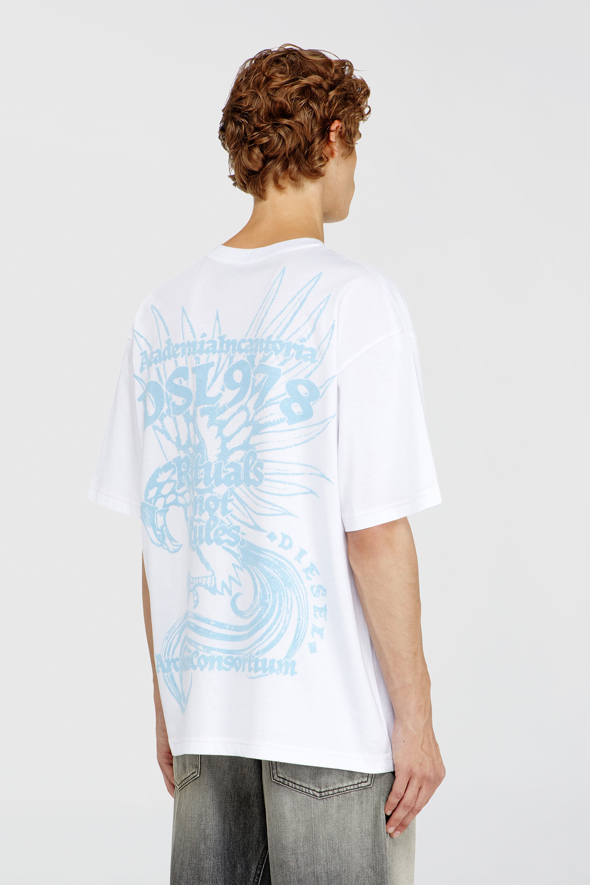 Diesel - T-BOXT-AA11, Man's Jersey T-shirt with flocked print in White - 4