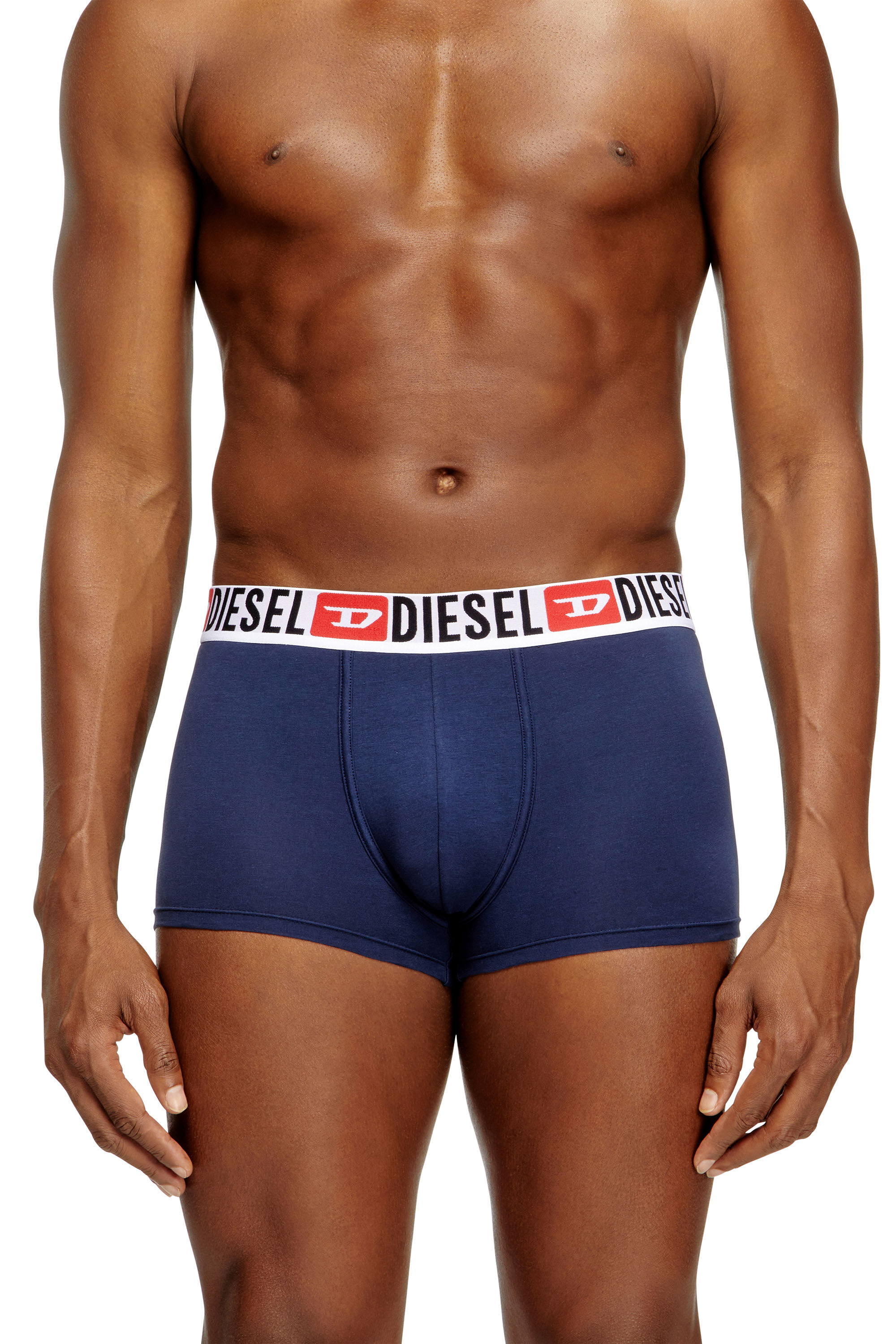 Diesel - UMBX-DAMIENTHREEPACK, Male's Three-pack of all-over logo waist boxers in Blue - 1