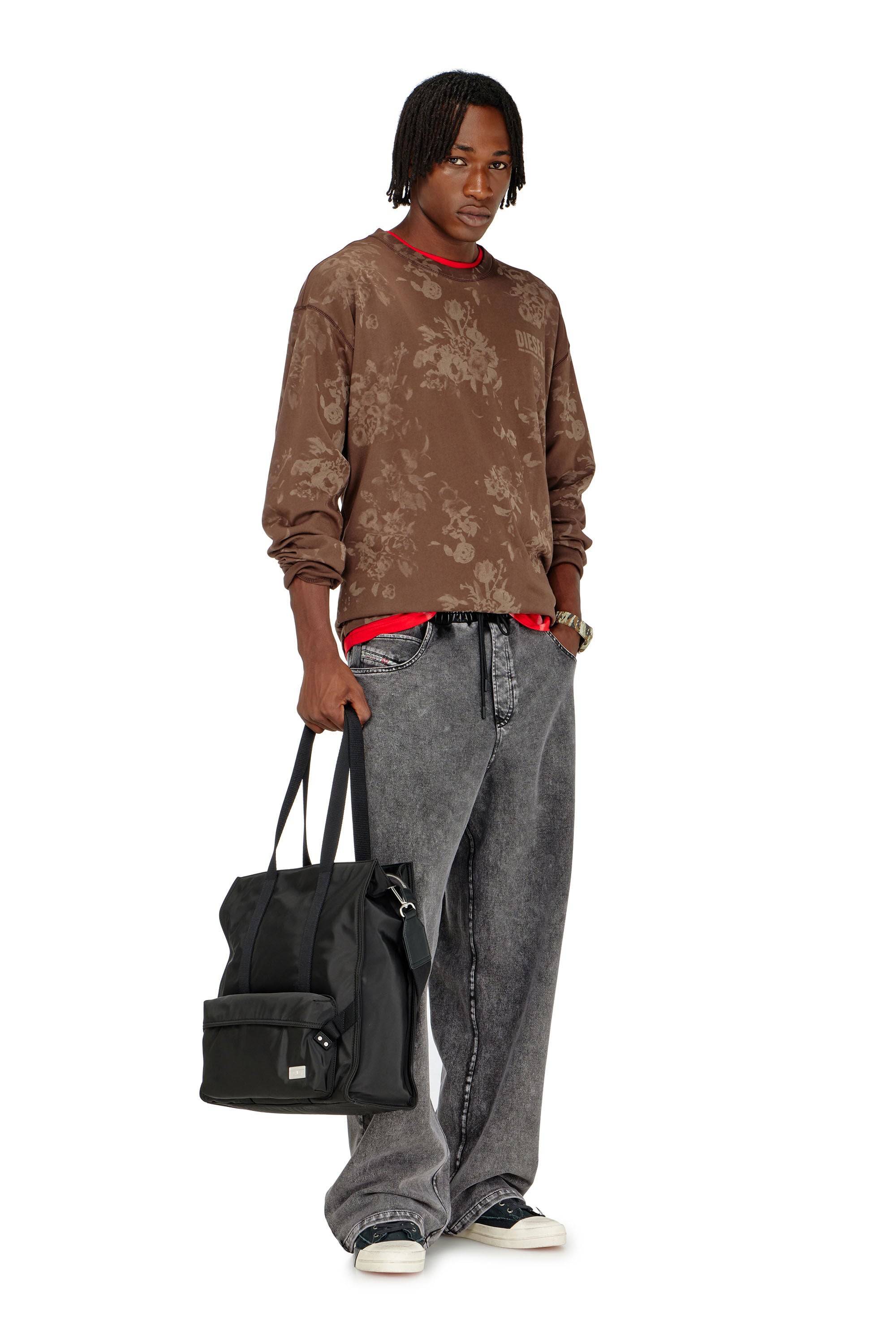 Diesel - P-STUK, Pantalon de surv&ecirc;tement effet denim Homme in Gris - 1