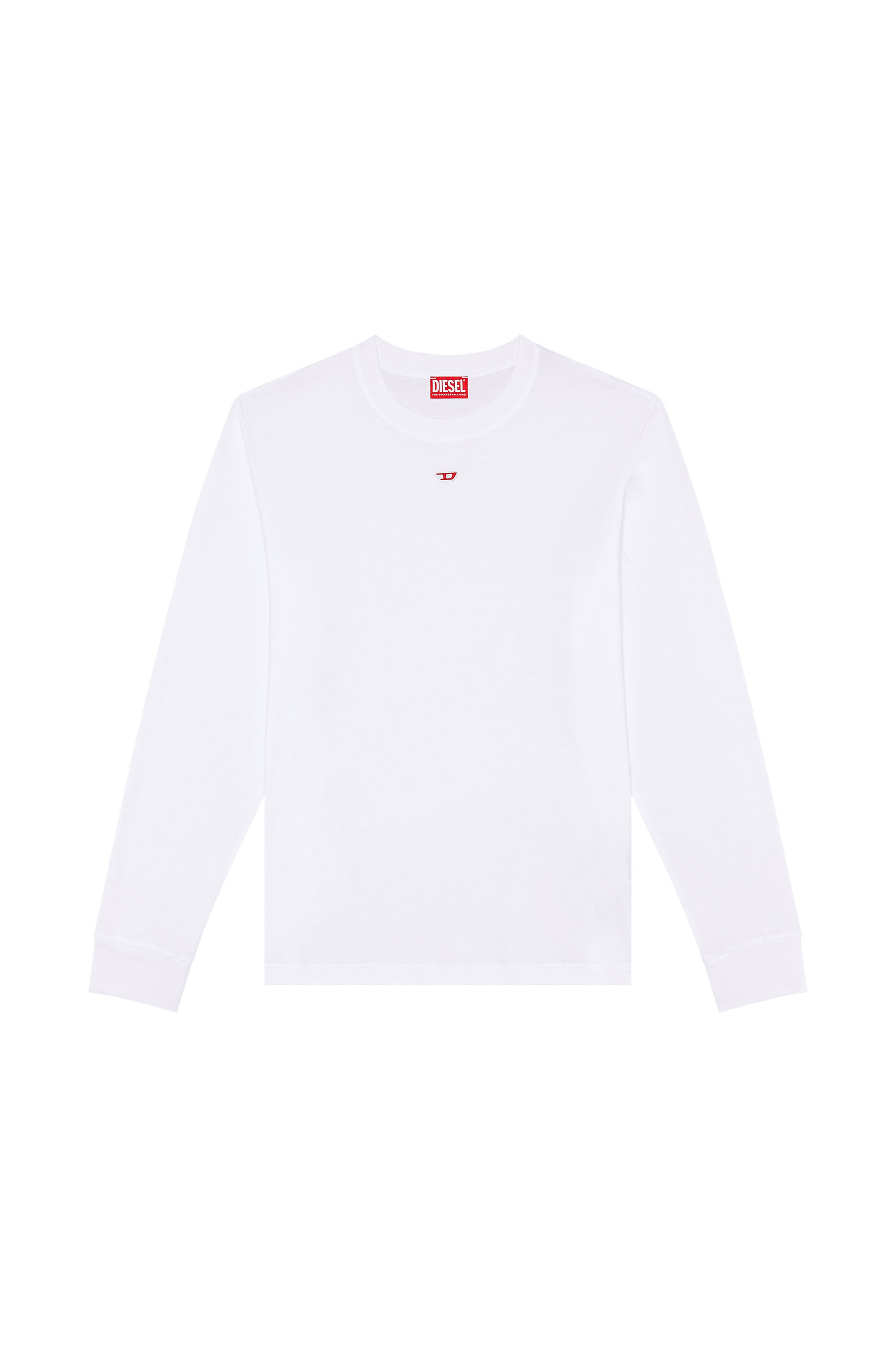 Men's Long-sleeve T-shirt with D patch | White | Diesel