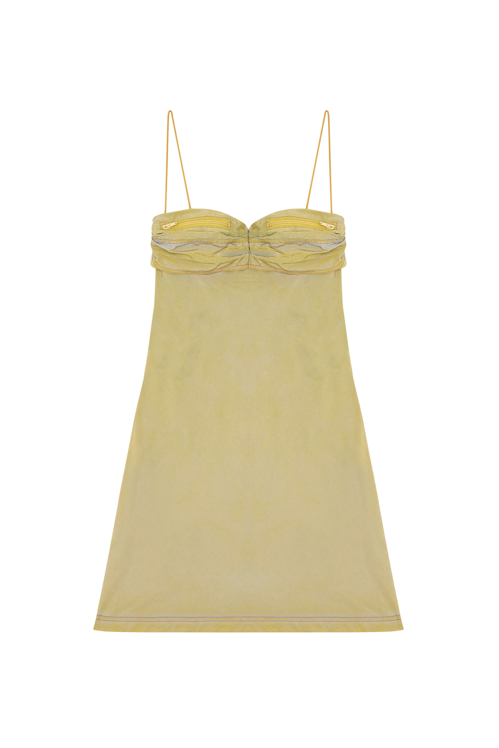 Diesel - D-OUCHY, Robe courte utility avec effets délavés Femme in Vert - 2