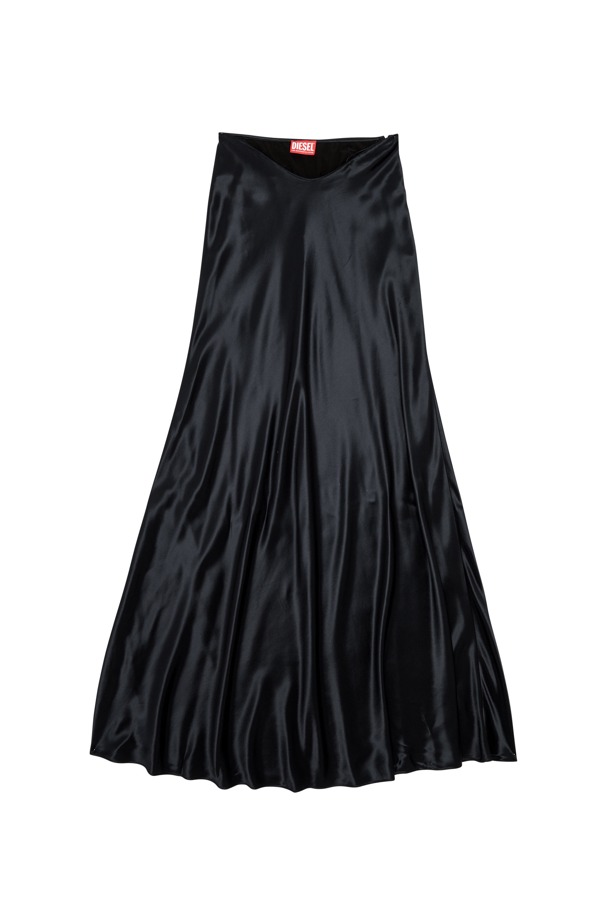 Diesel - O-SYREN, Jupe longue en satin Femme in Noir - 2