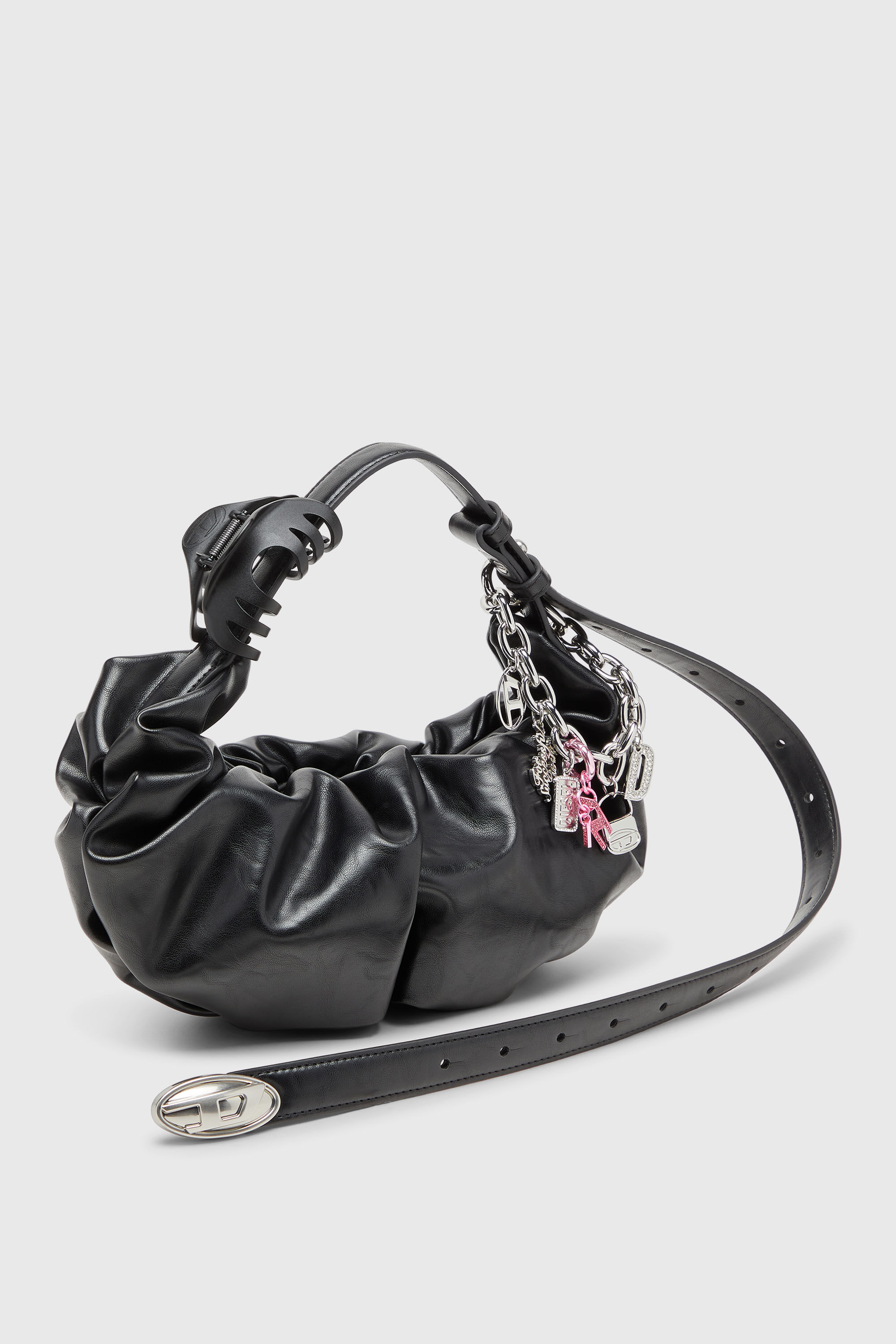 Diesel - CHARM-D, Charm en m&eacute;tal avec breloque D en strass Mixte in Rose - 3