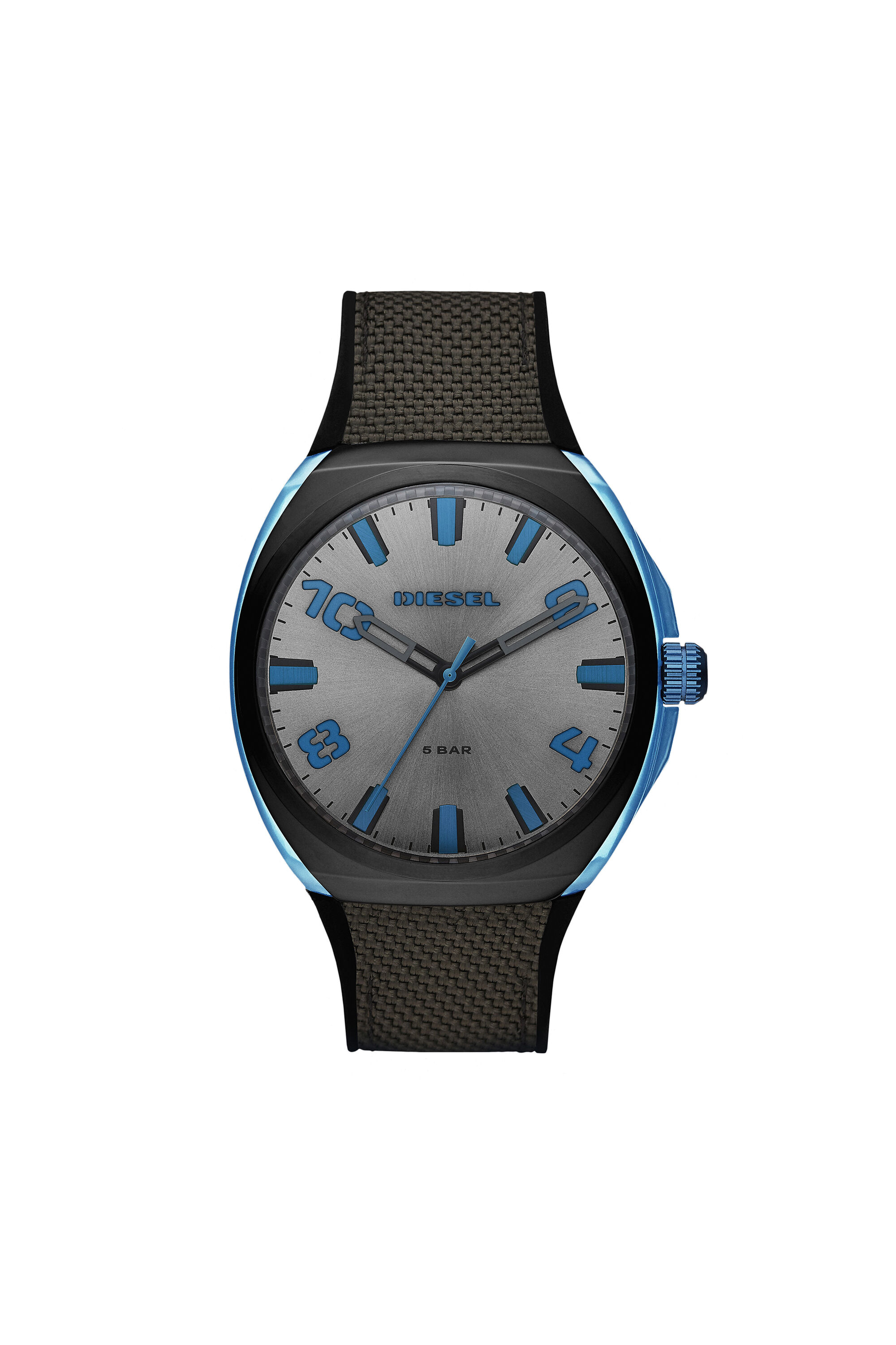 Diesel - DZ1885, Male's Stigg black and gray nylon watch in Black/Blue - 1