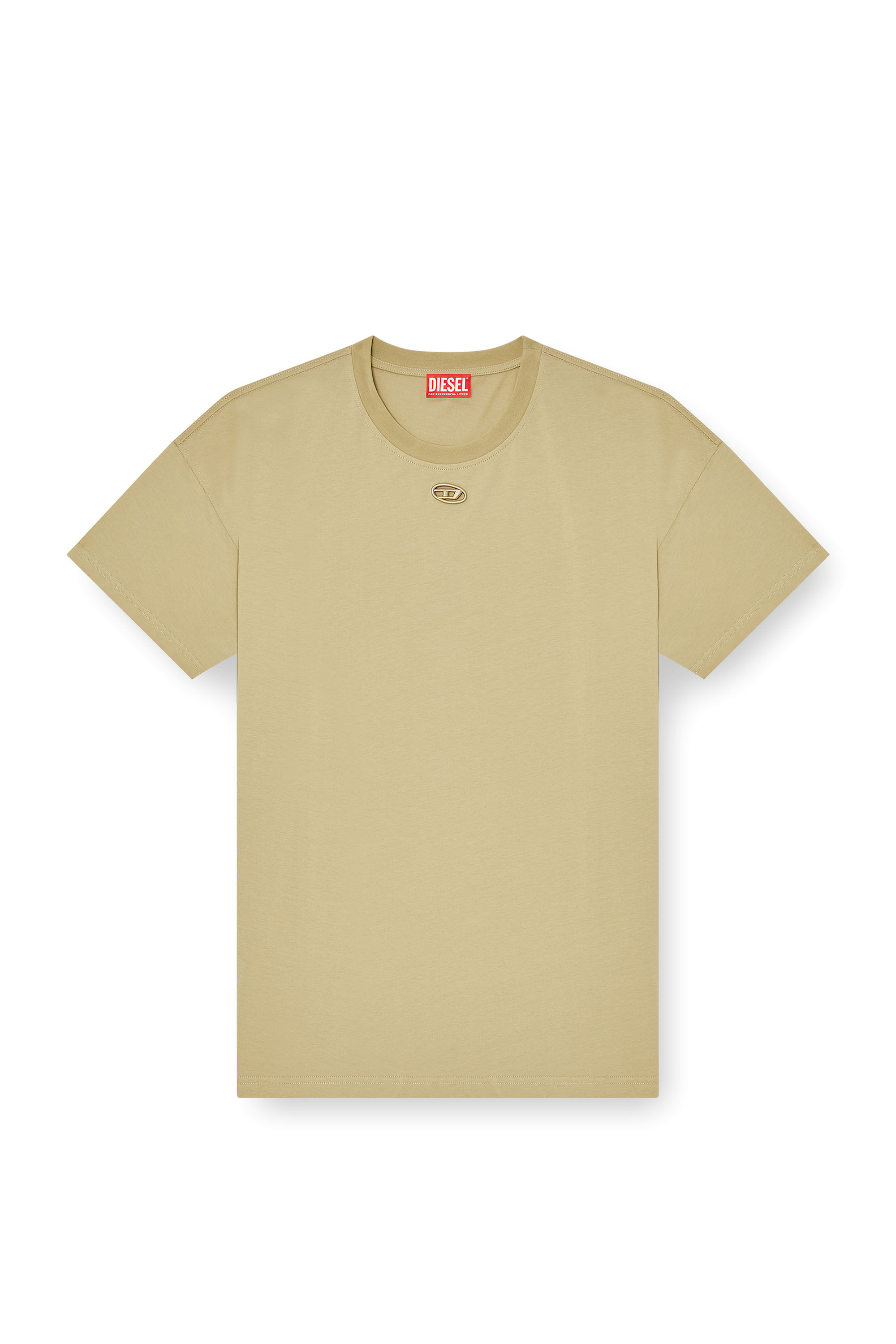 Diesel - T-BOXT-DCO, Camiseta de algod&oacute;n relajada con bordado Oval D Hombre in Beige - 2