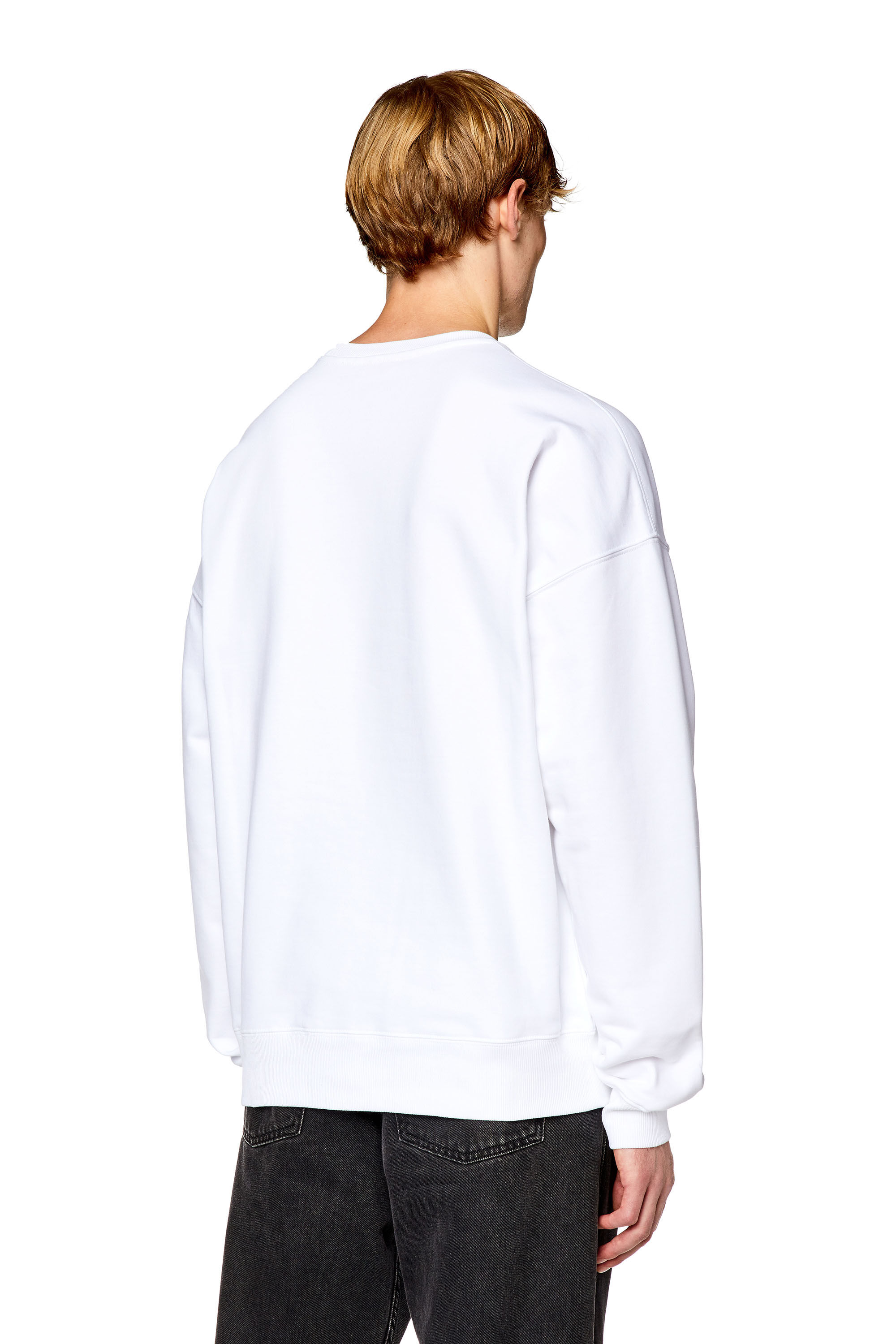 Diesel - S-ROB-DOVAL-PJ, Male's Sweatshirt with oval D patch in White - 4