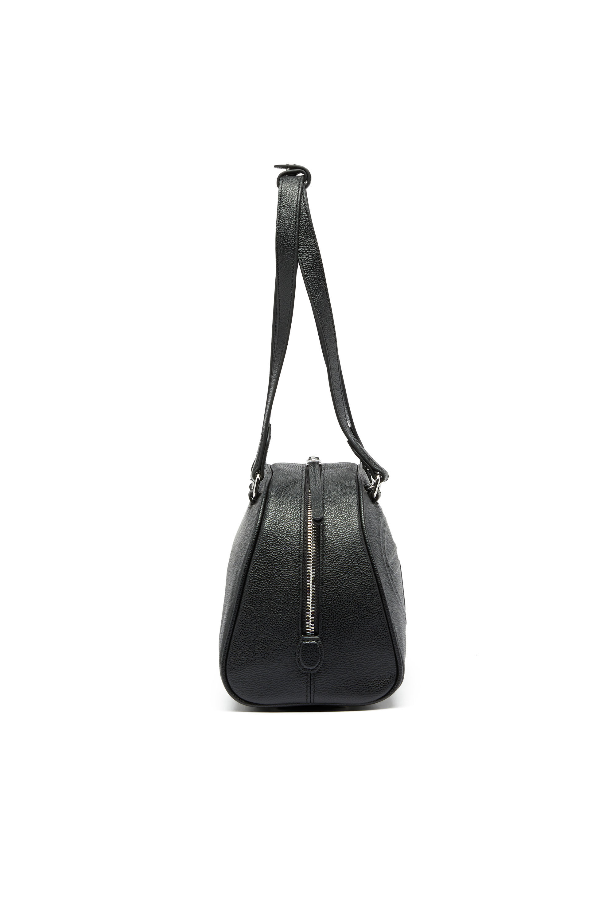 Women's 1DR Dome - Leather Boston bag with embossed logo | Black