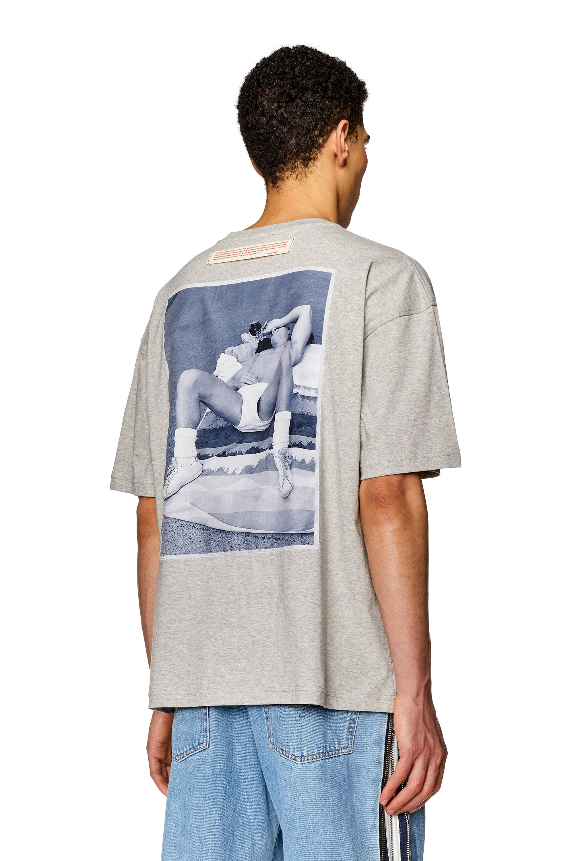 Women's Boxy T-shirt with multiple patches | Grey | Diesel {{Country}}