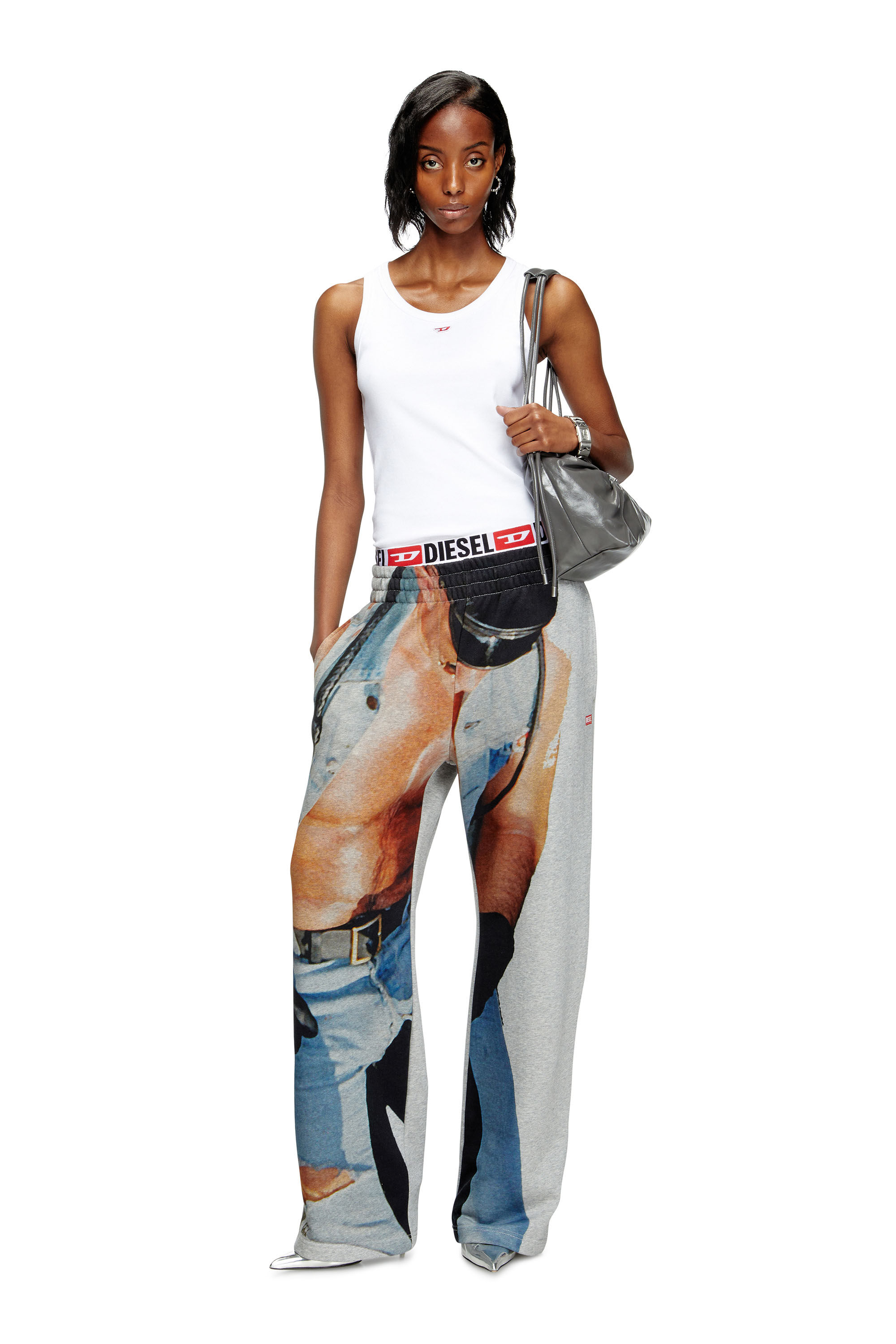 Women's Sweatpants with graphic print | Grey | Diesel