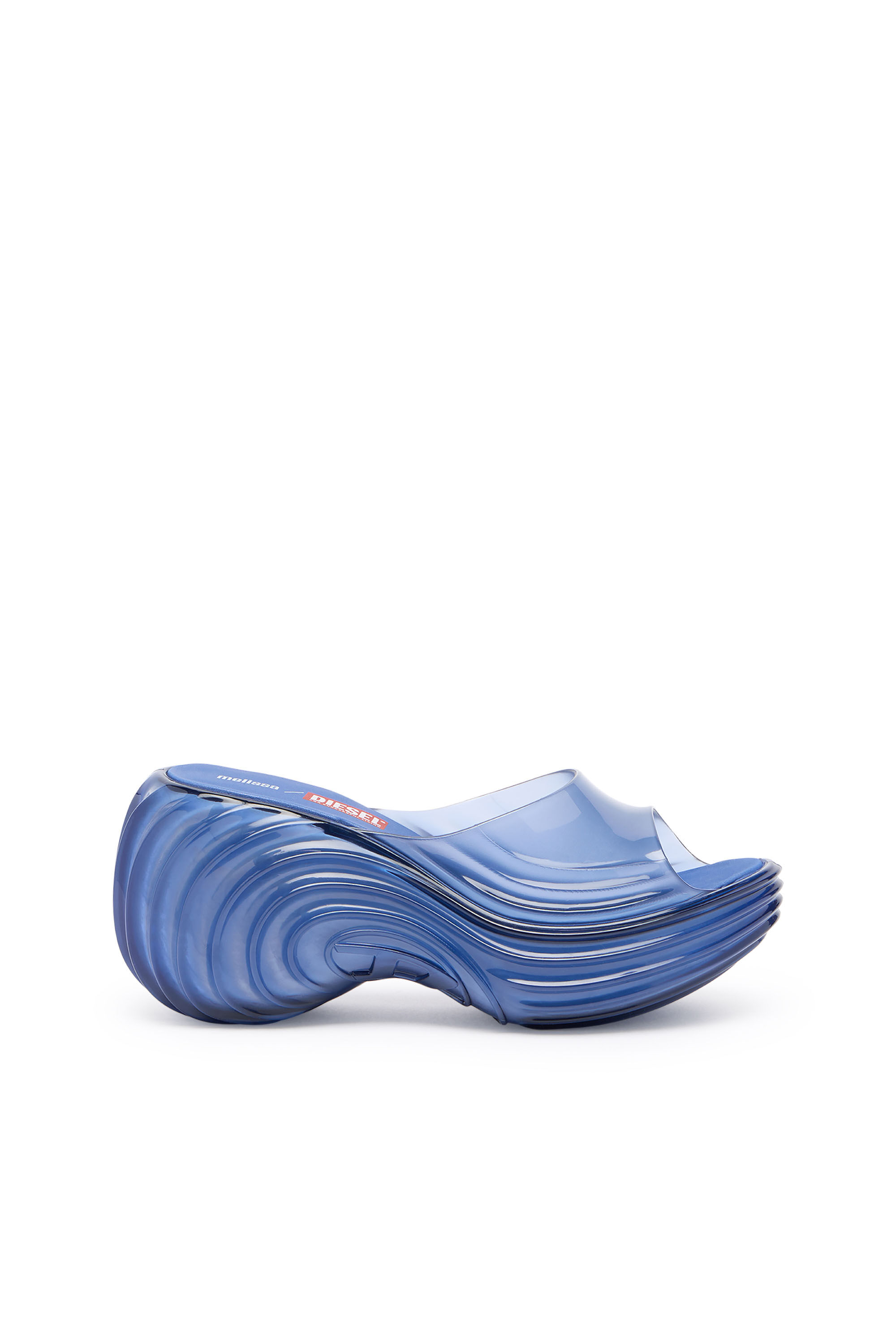 Women's Platform mule in Melflex® | Blue | Diesel