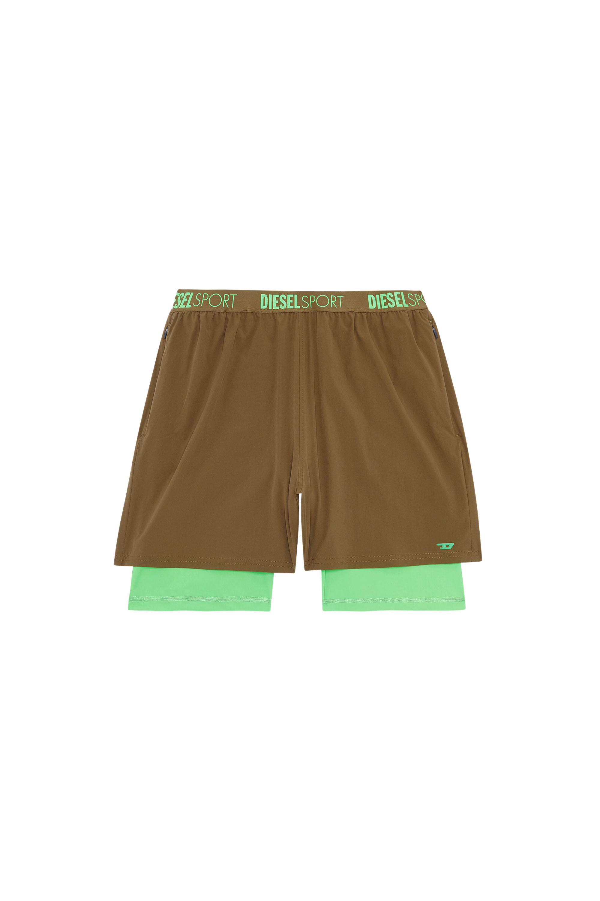 Diesel - AMWB-ADDIE-WT37, Short 2 en 1 avec logo à la taille Homme in Marron - 2