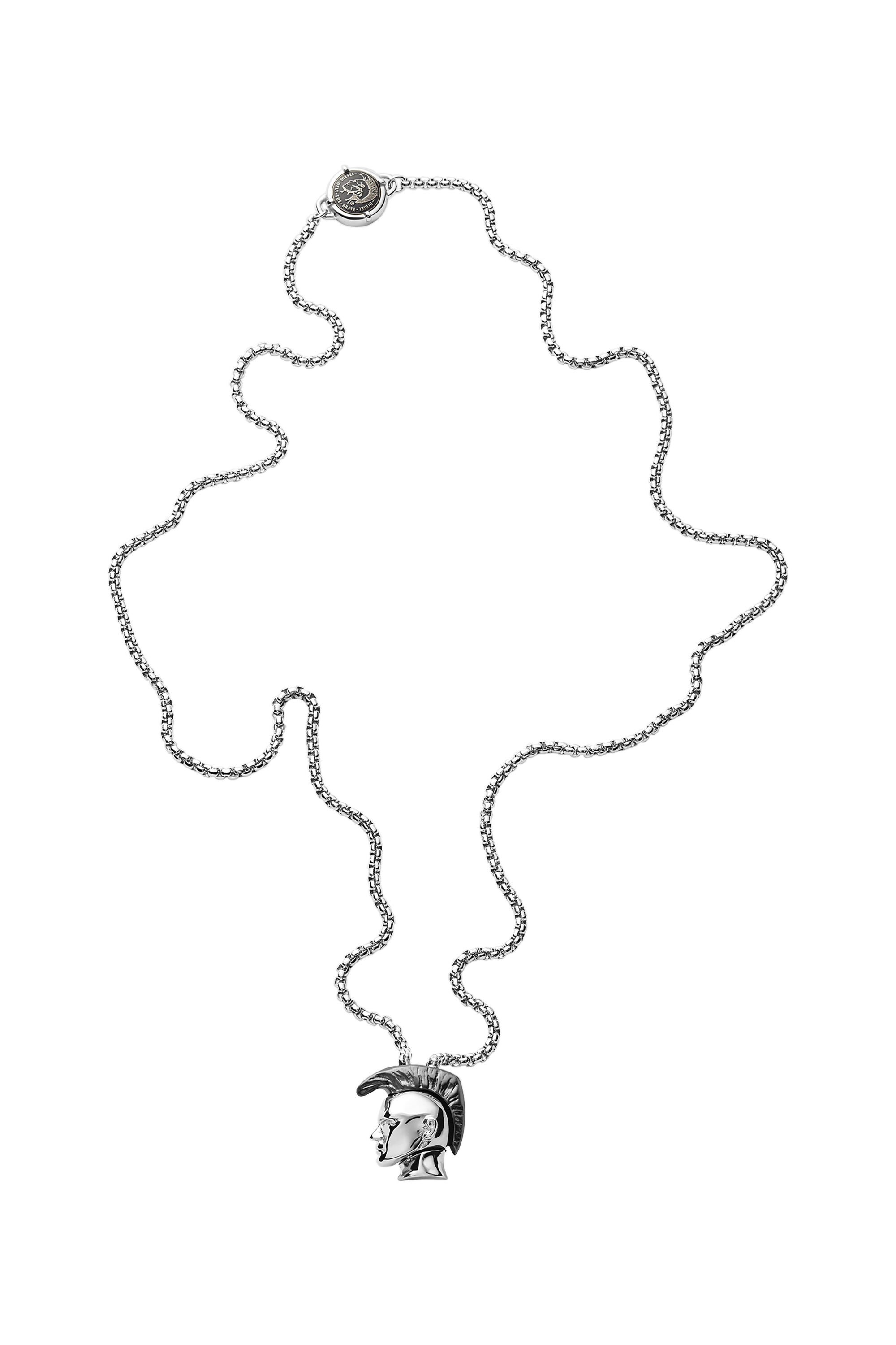 Diesel - DX1253, Male's Stainless steel "only the brave" icon pendant necklace in Silver - 2