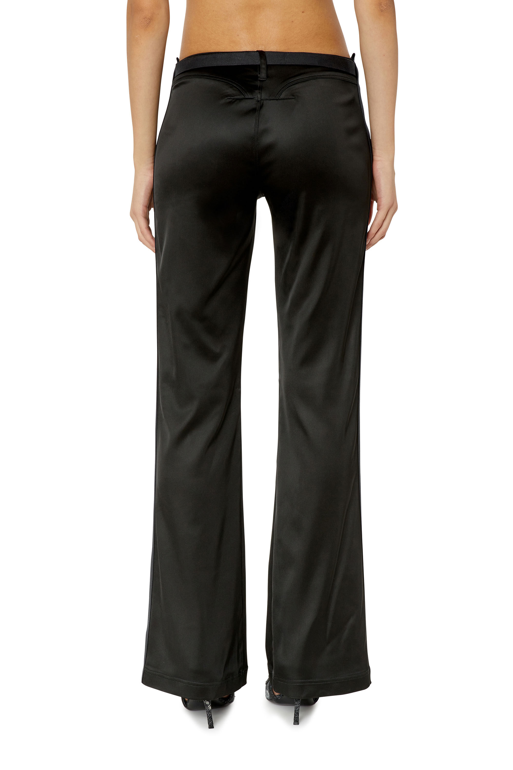 Diesel - P-STELLA, Female's Pants in stretch satin in Black - 5