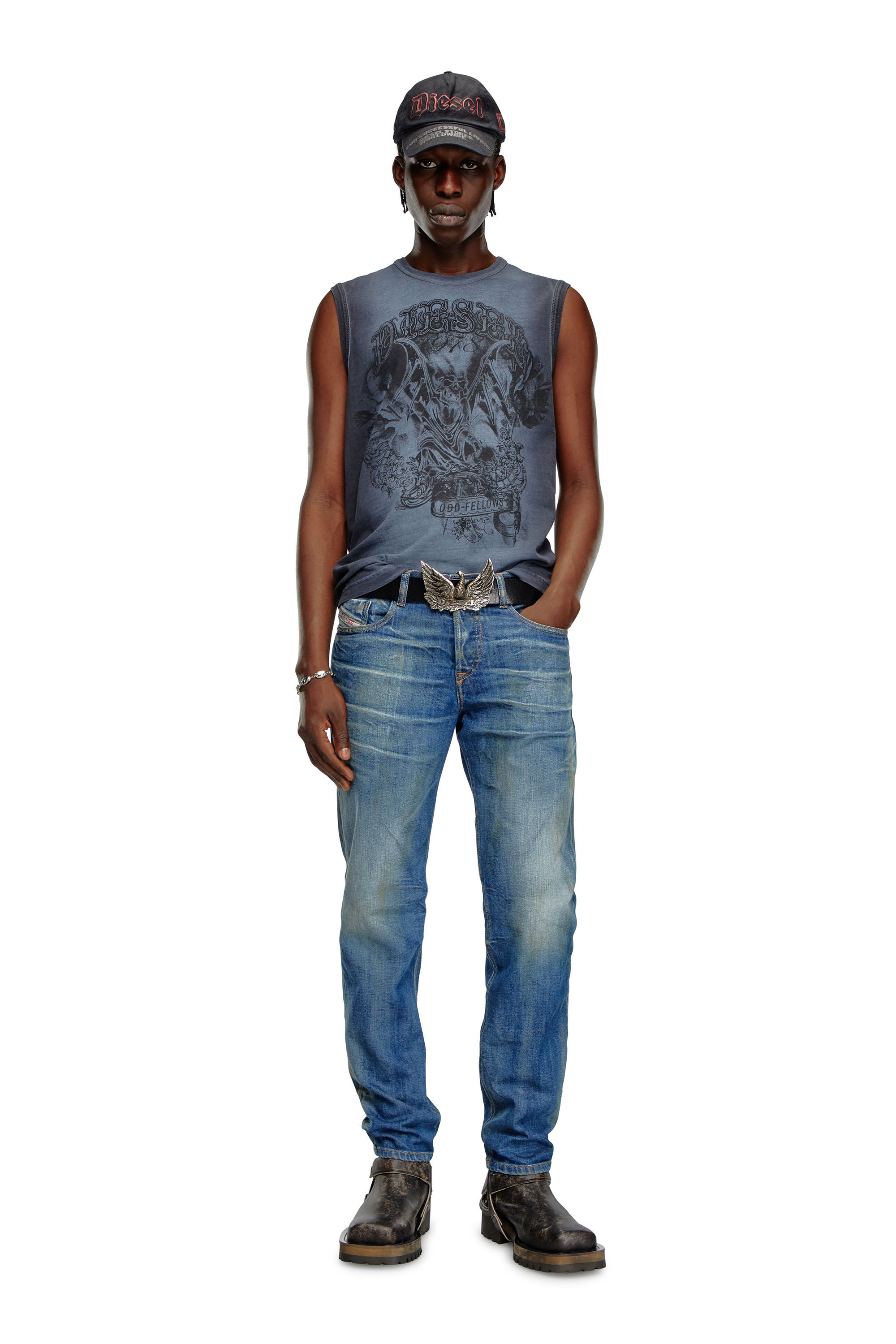 Diesel - Regular Jeans 2023 D-Finitive 09J66 Homme, Bleu moyen - Image 1