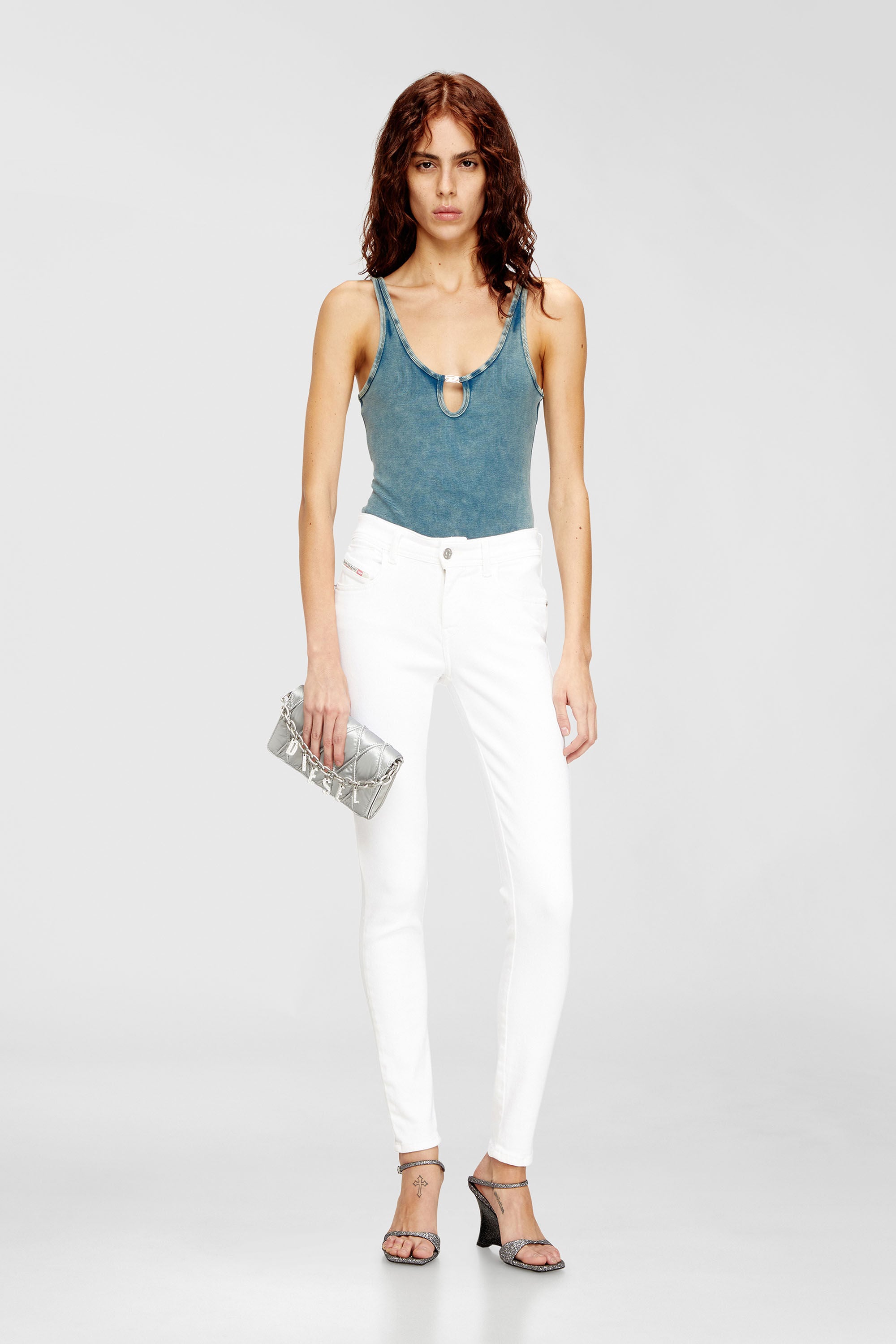 Diesel - Skinny Jeans 2017 Slandy 09F90 Mujer, Blanco - 1