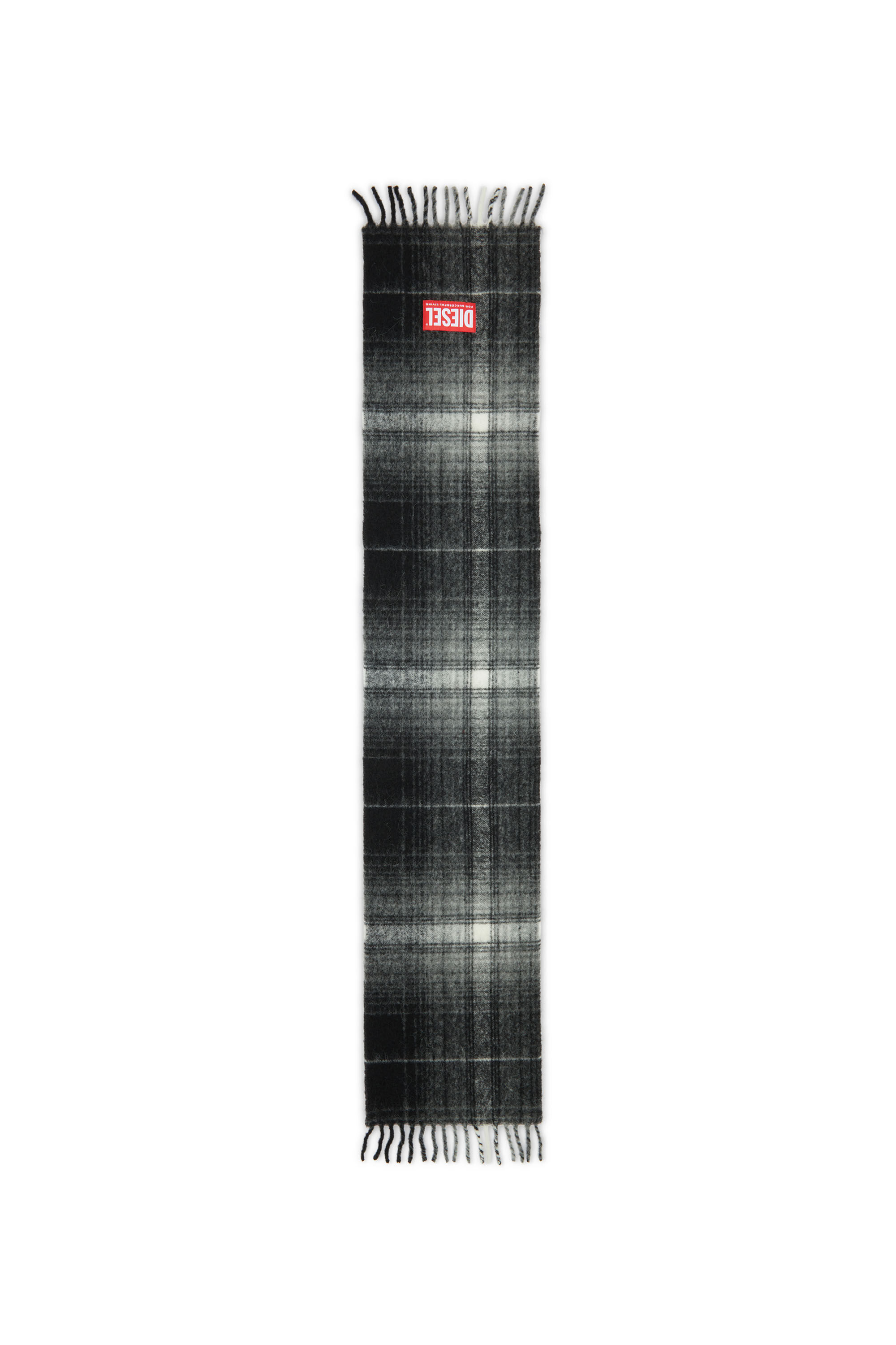 Men's Checked scarf in wool and alpaca | Black | Diesel
