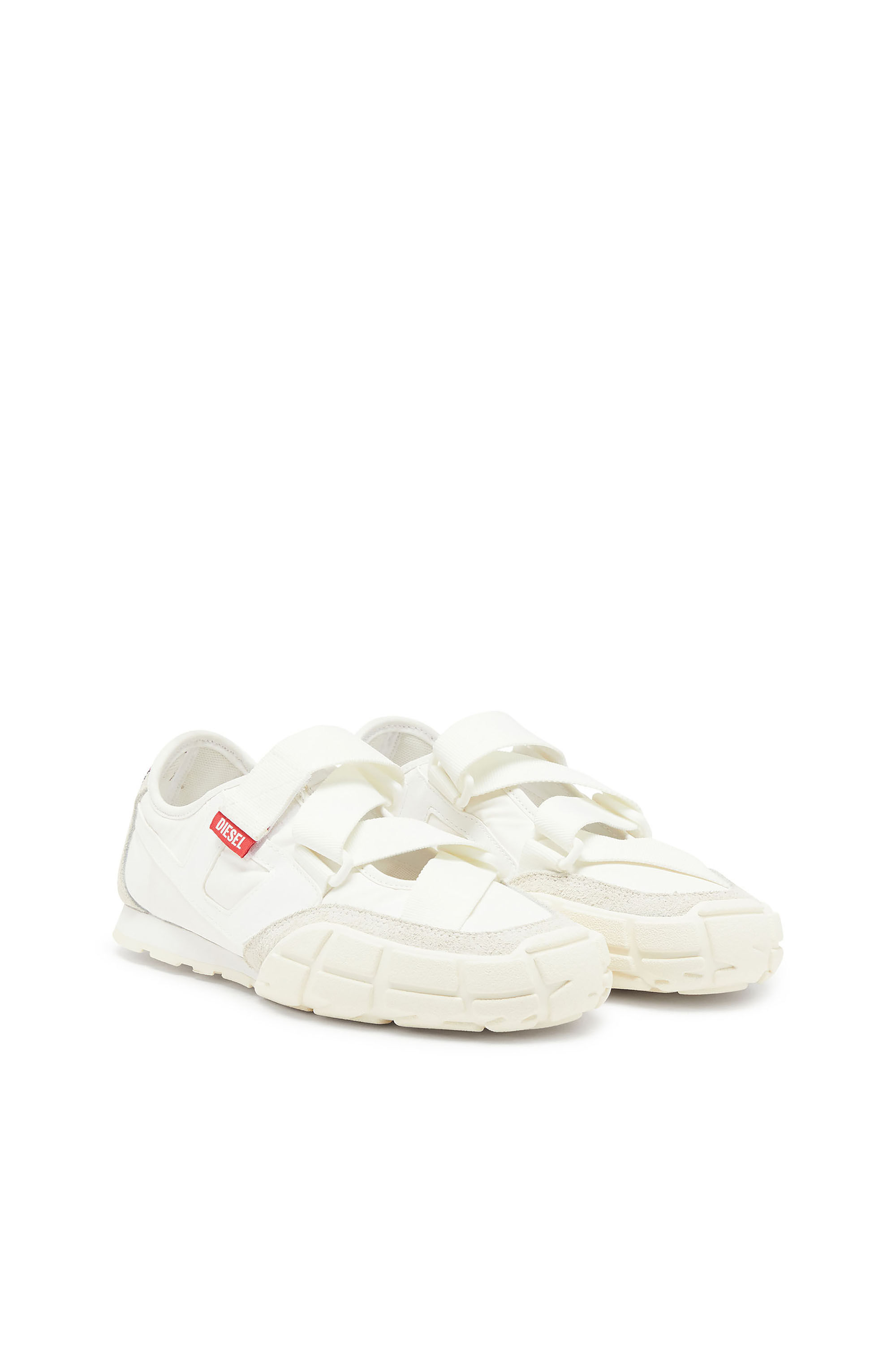 Women's S-Pagodha-Tongue-free strap sneakers in ripstop | White